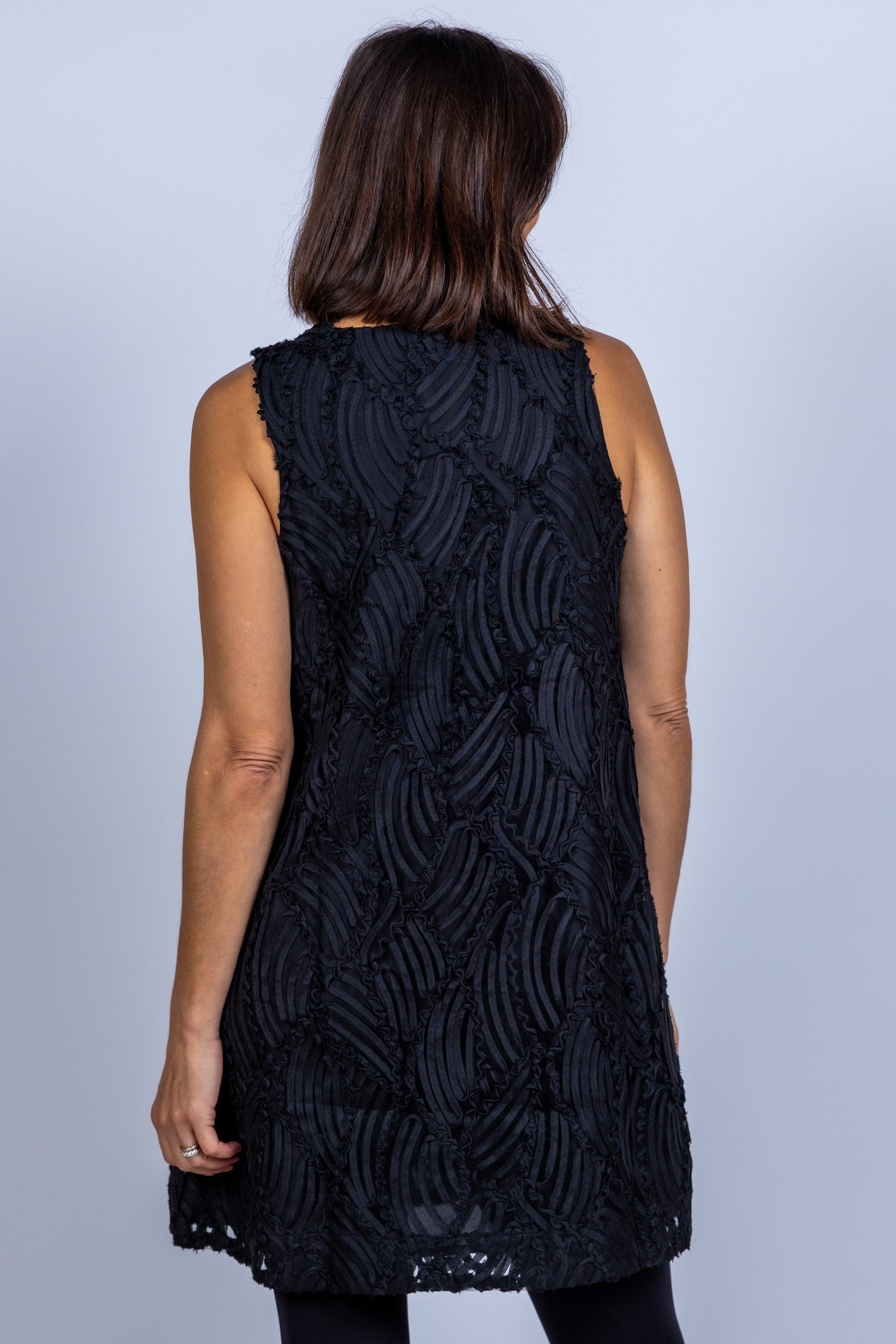 Jurk met textuur - Zwart