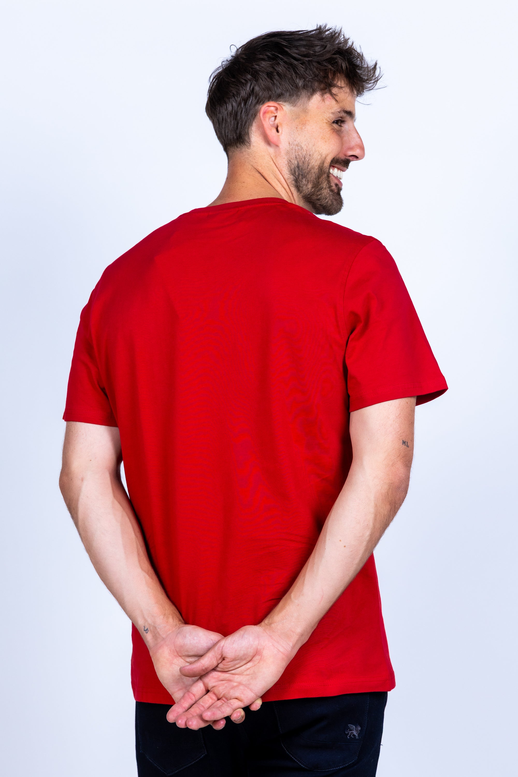 T-shirt met ronde hals - Rood