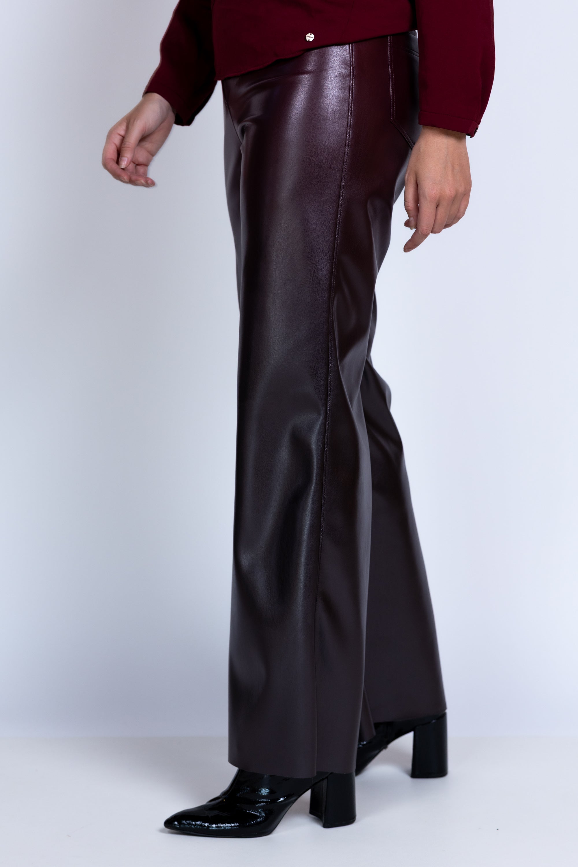 Broek met rechte pijpen - Burgundy