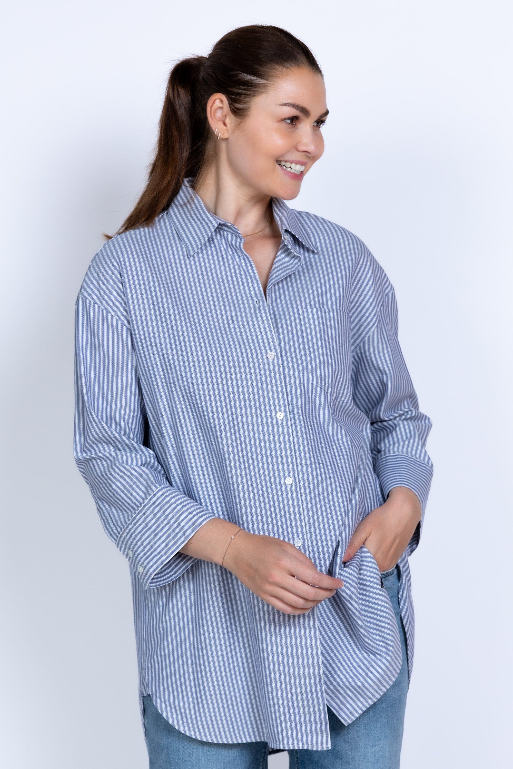 Blouse met strepen - Marine