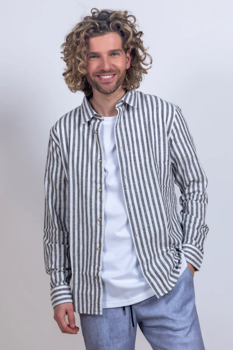 DSTREZZED DSTREZZED 303928-SS26 DSTREZZED 303928-SS26 Overhemd met strepen - Bruin
