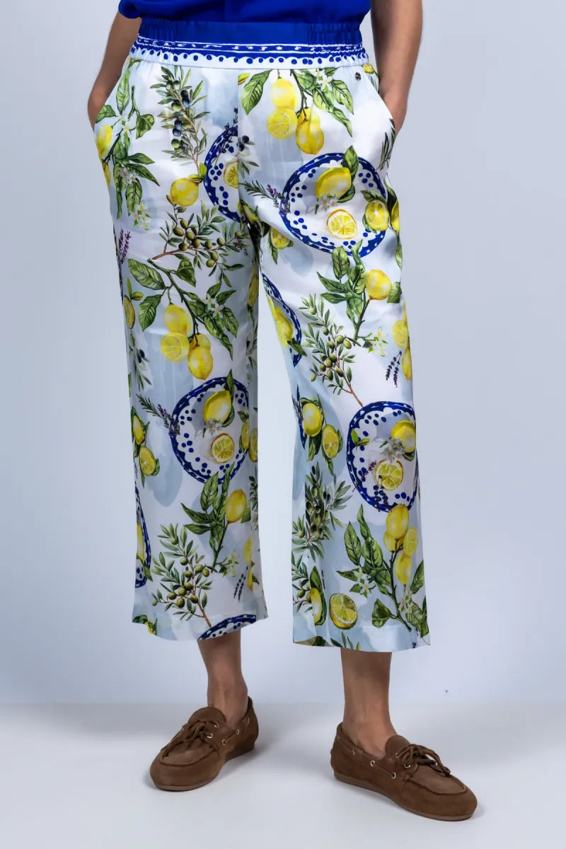 MARCCAIN COLLECTIE MARCCAIN COLLECTIE AA.81.51 W03 MARCCAIN COLLECTIE AA.81.51 W03 Broek met print - Wit