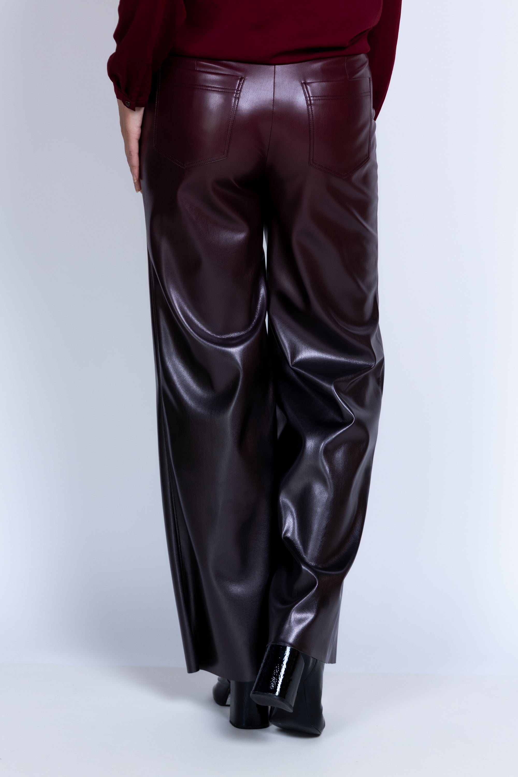 Broek met rechte pijpen - Burgundy