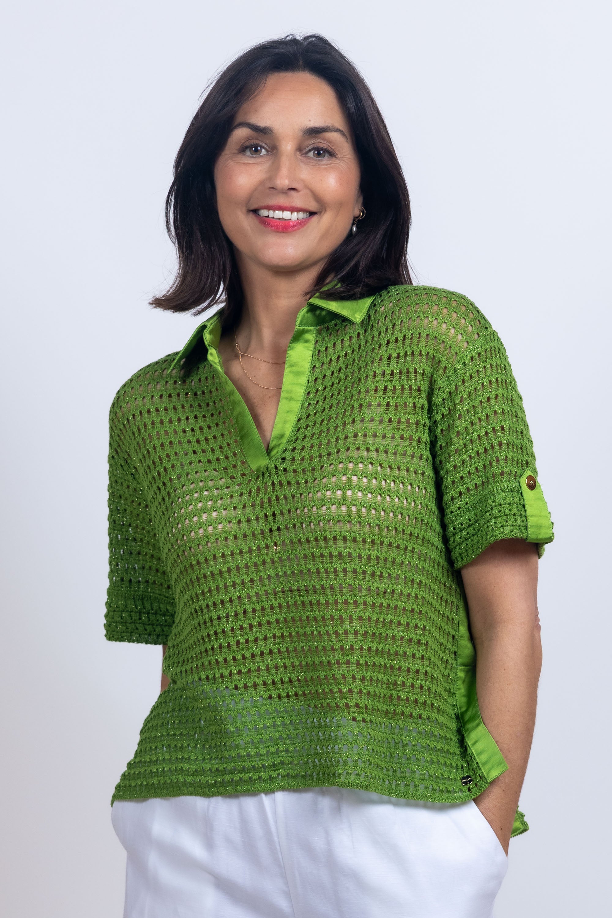 Truitje met open structuur - Appelgroen