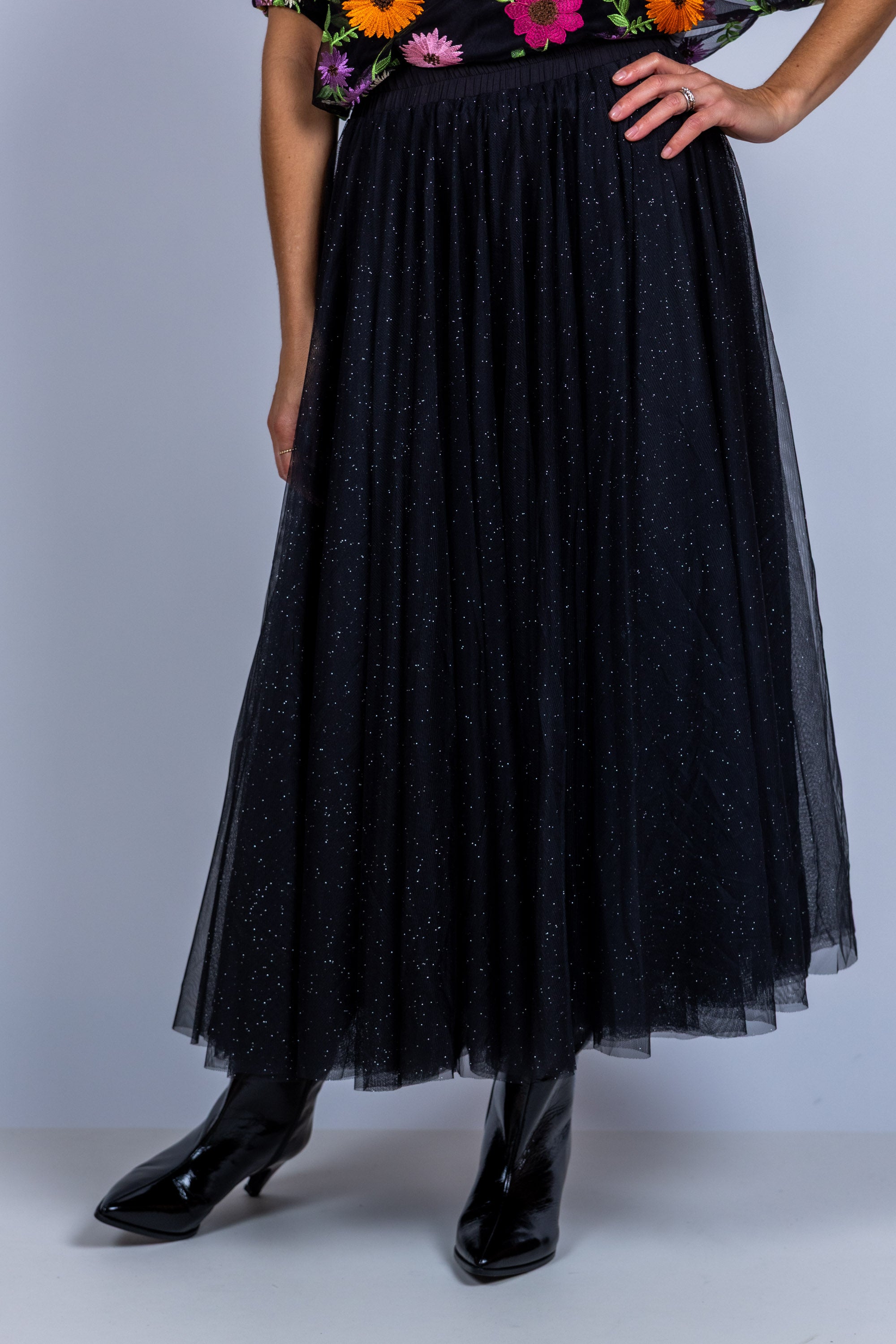 Rok met glitters - Zwart