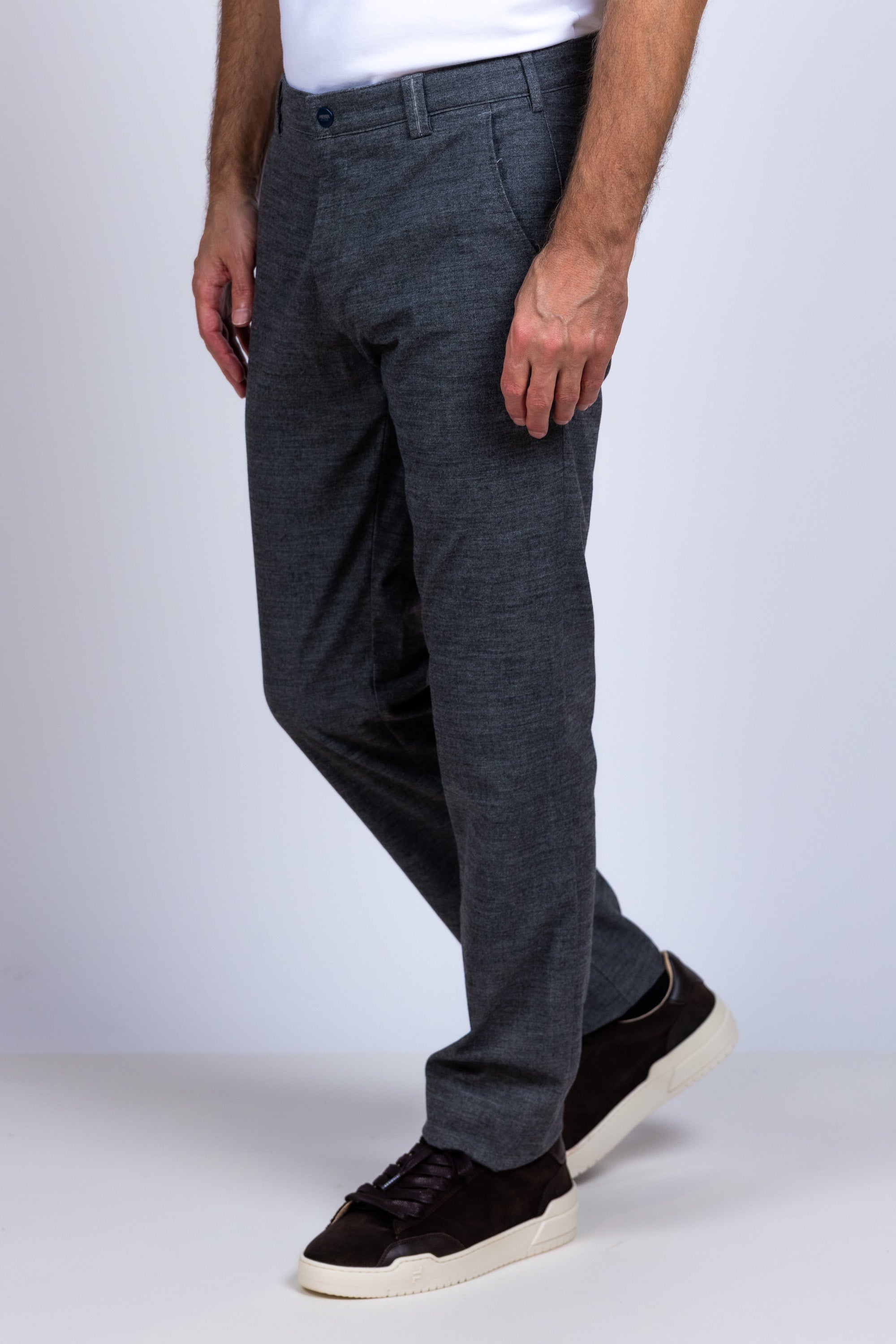 Broek met dessin - Middengrijs