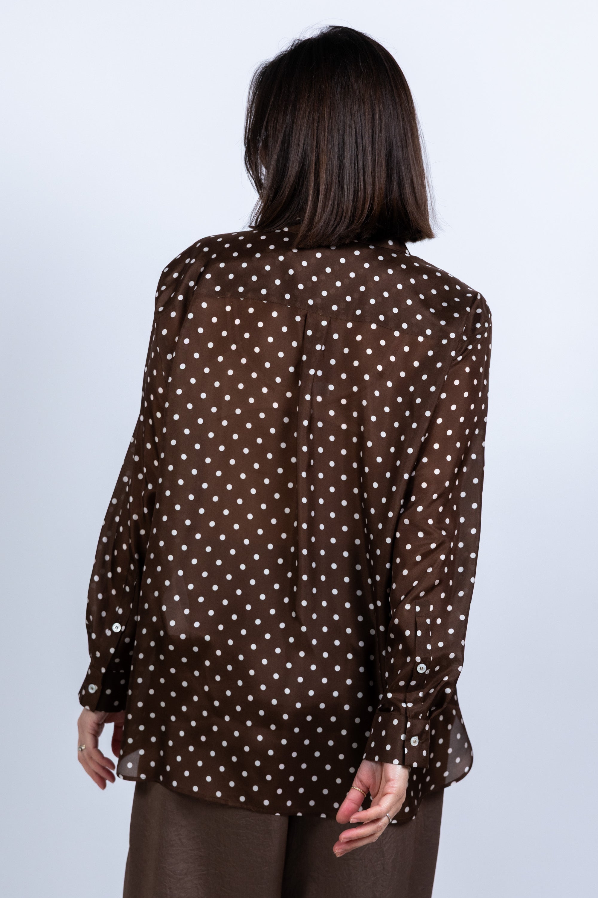 Blouse met stippen - Bruin