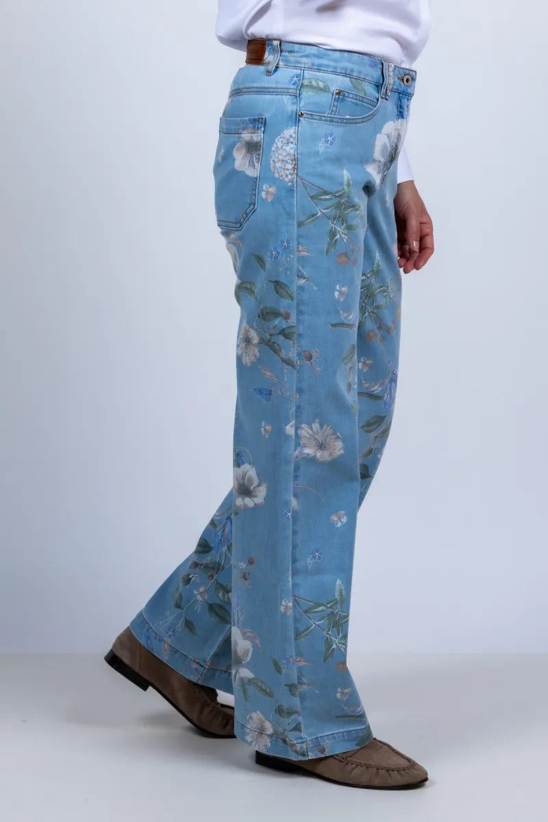 BIANCA BIANCA 70030 Jeans met bloemenprint - Jeans