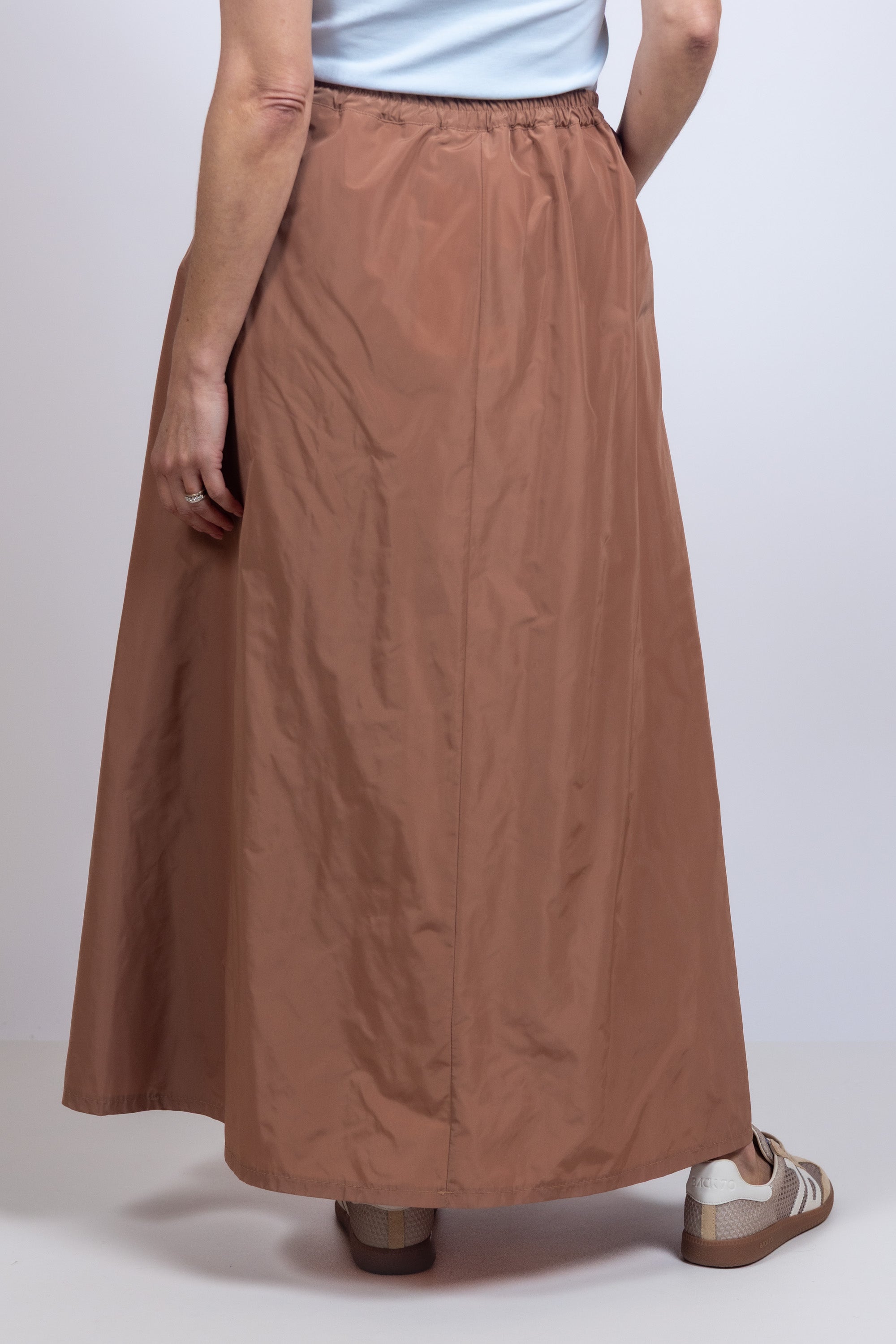 Maxi rok met plooien - Camel