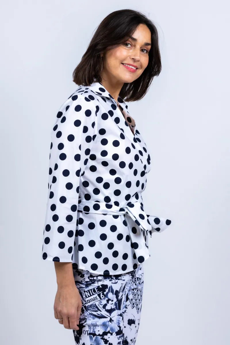 RIBKOFF Blouse met stippen - Marine