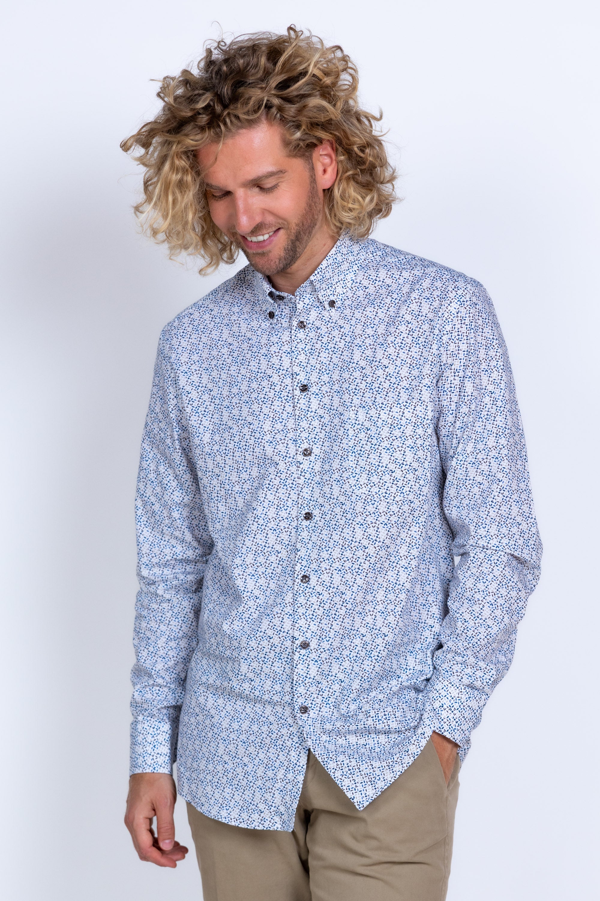 Overhemd met print - Zand
