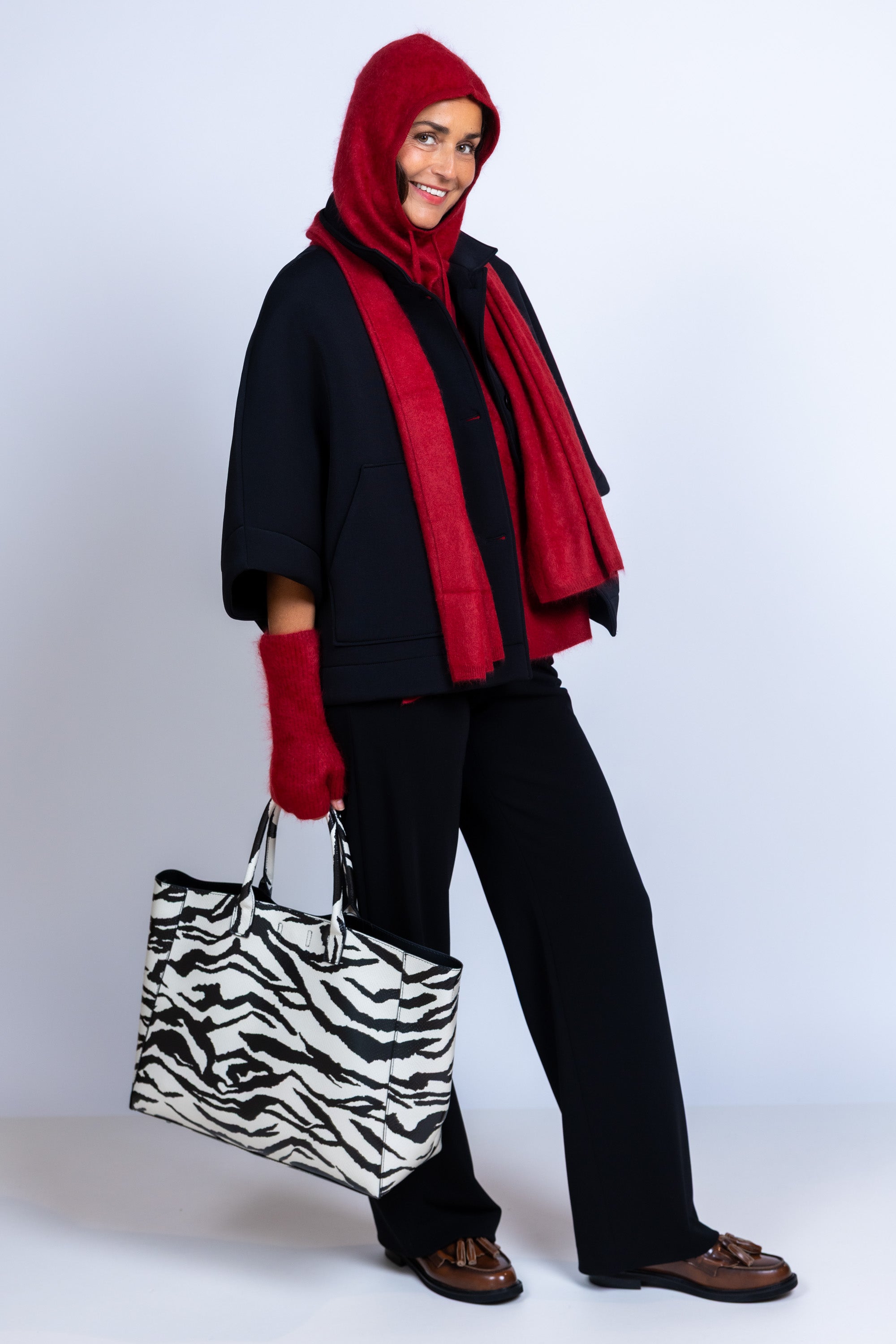 Tas met print - Ecru