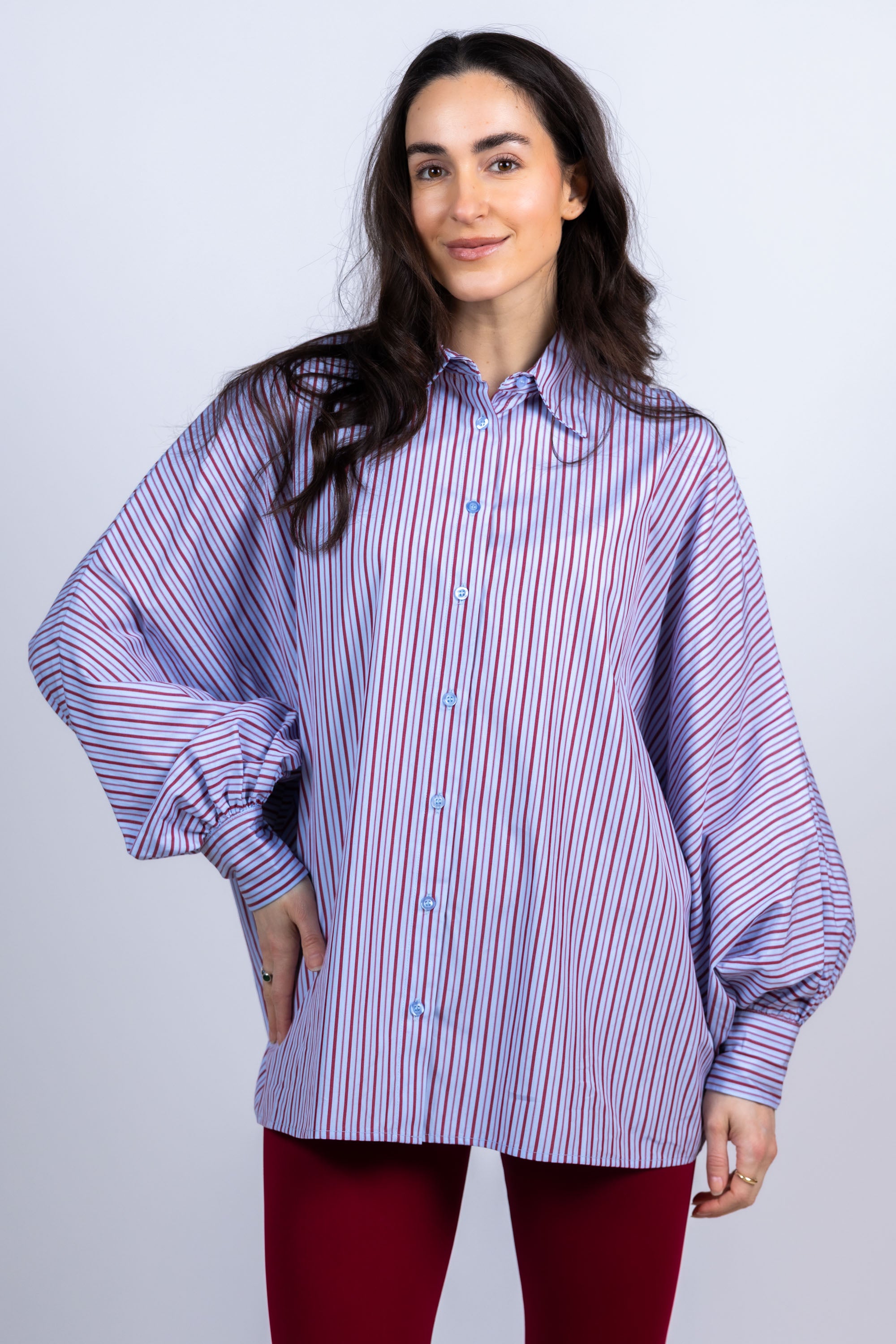 Blouse met strepen - Bleu