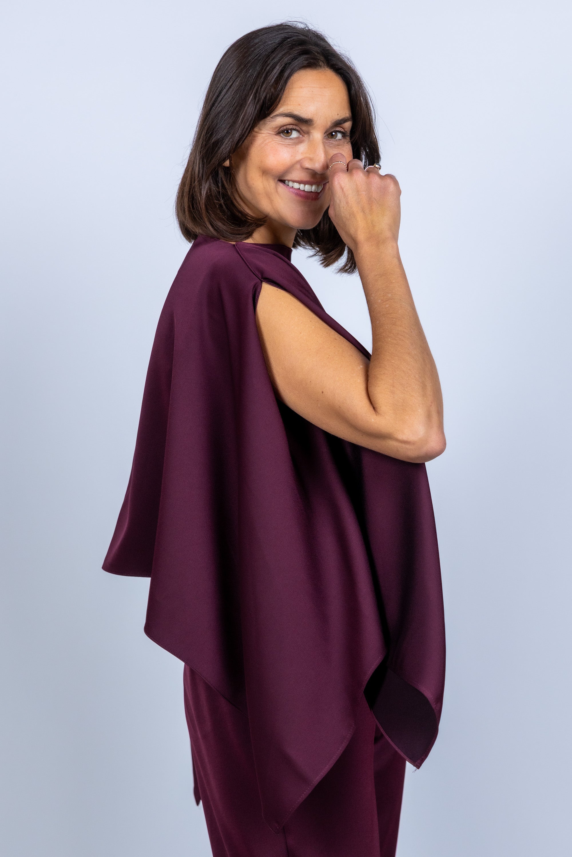 Top met wijde mouwen - Burgundy