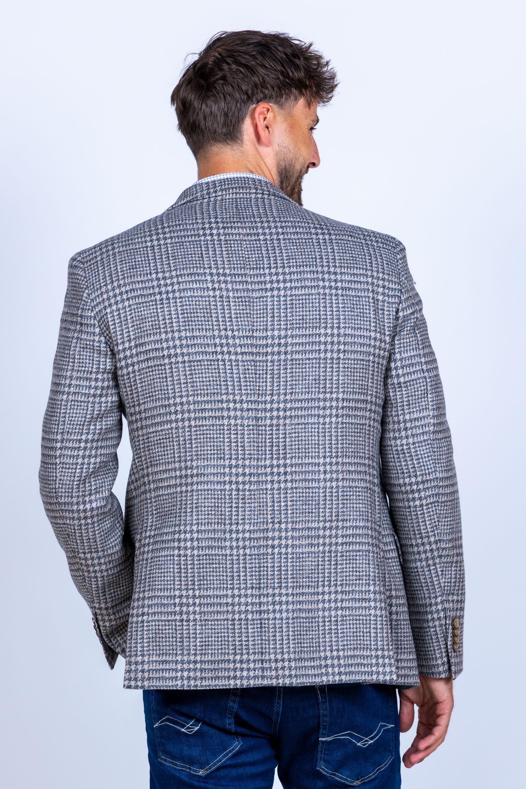 Blazer met ruit - Donkergrijs