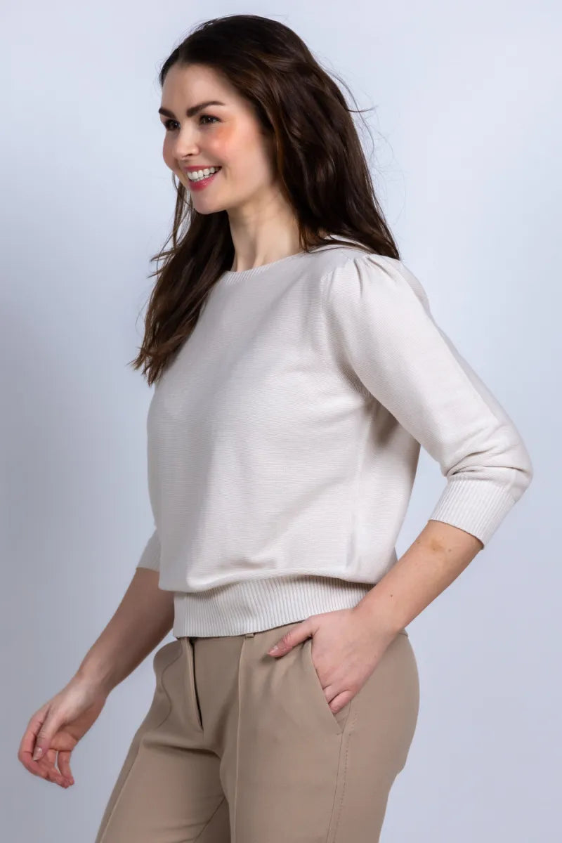 NO MAN'S LAND NO MAN'S LAND 65.116 Trui met pofmouwen - Beige
