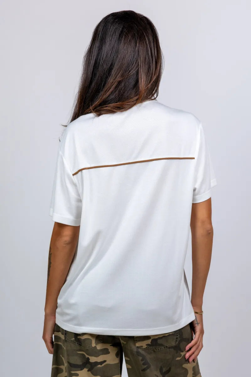 MODSTROM MODSTROM AROOB TSHIRT T-shirt met print - Ecru