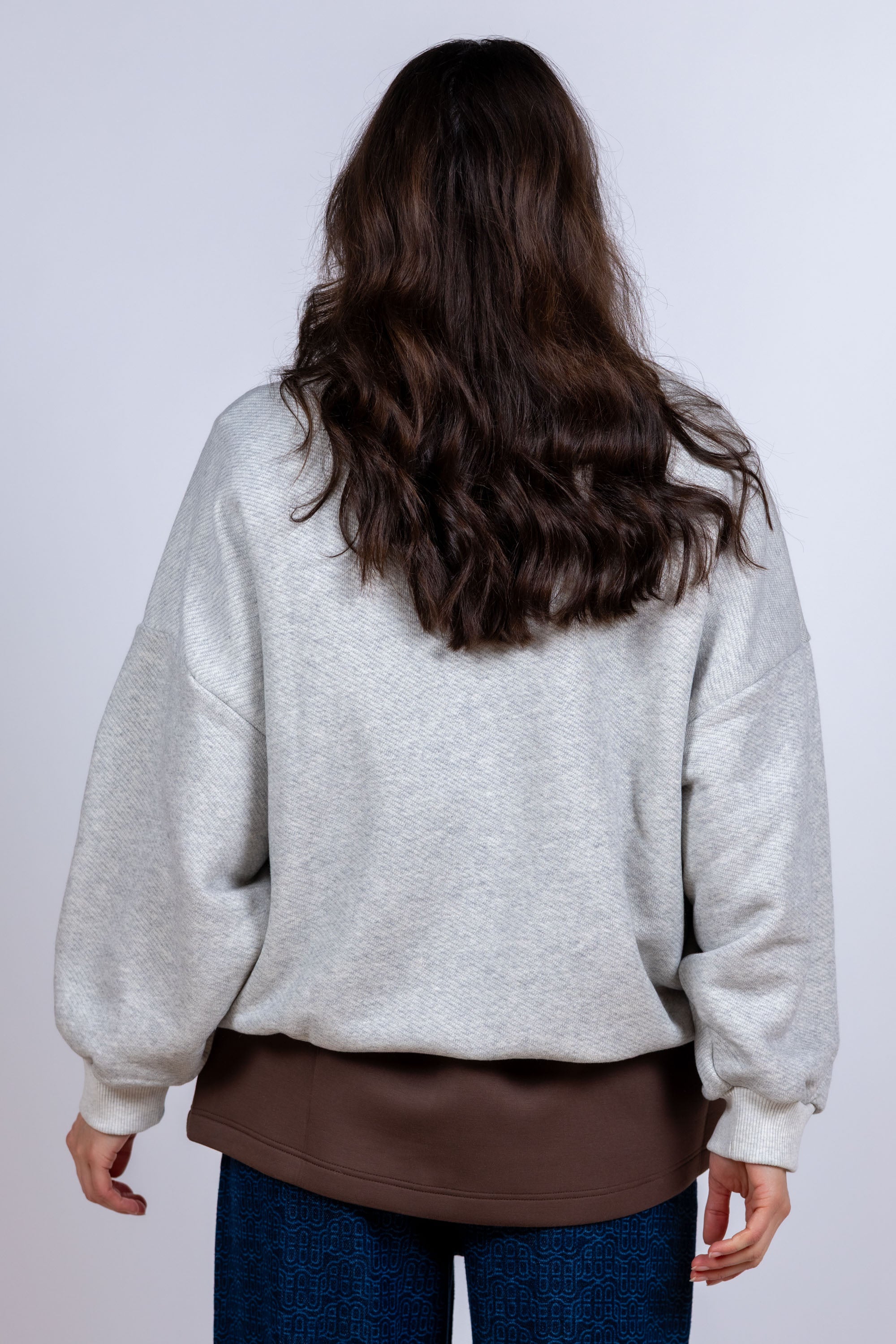 Sweater met rits - Lichtgrijs