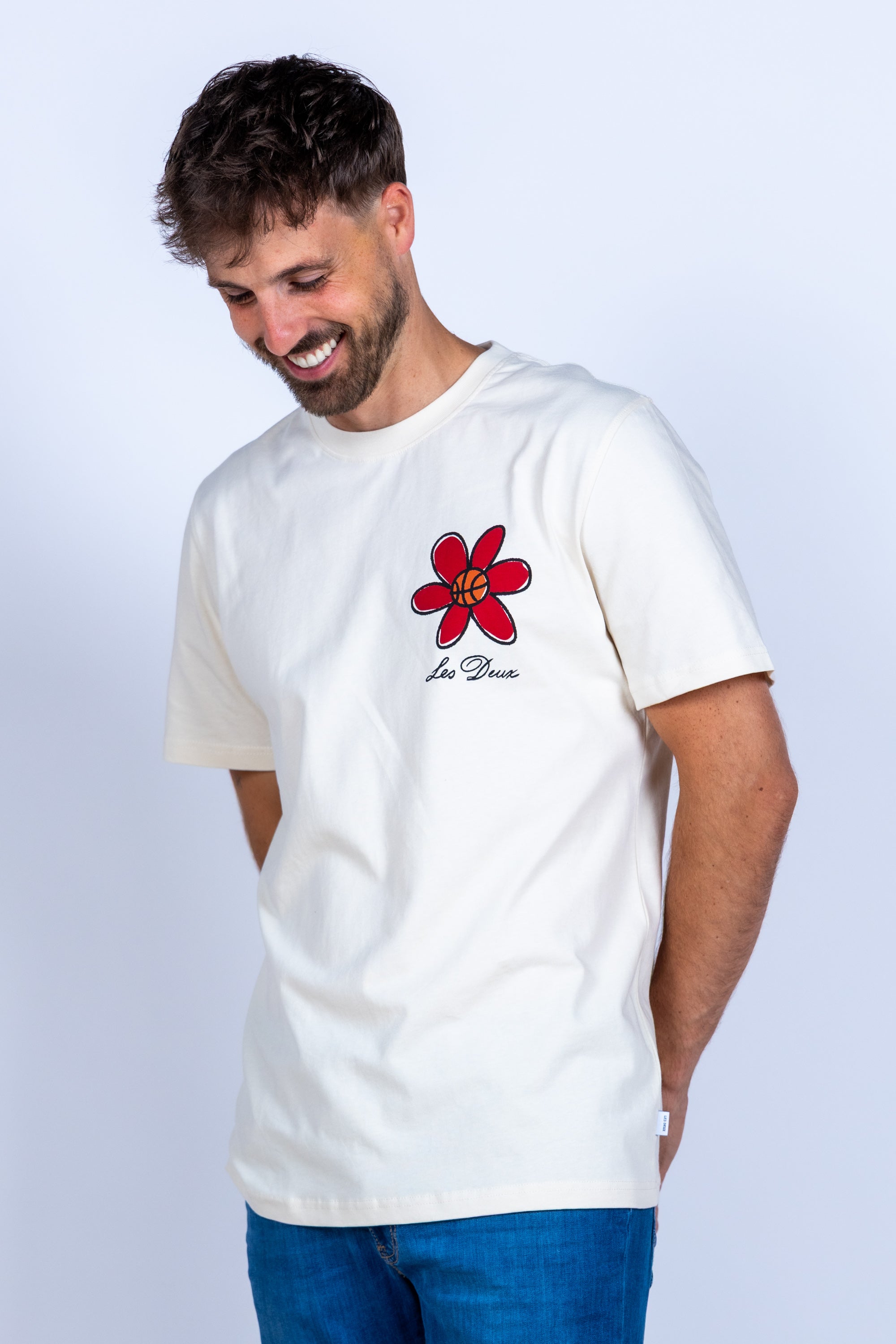 T-shirt met print - Ecru
