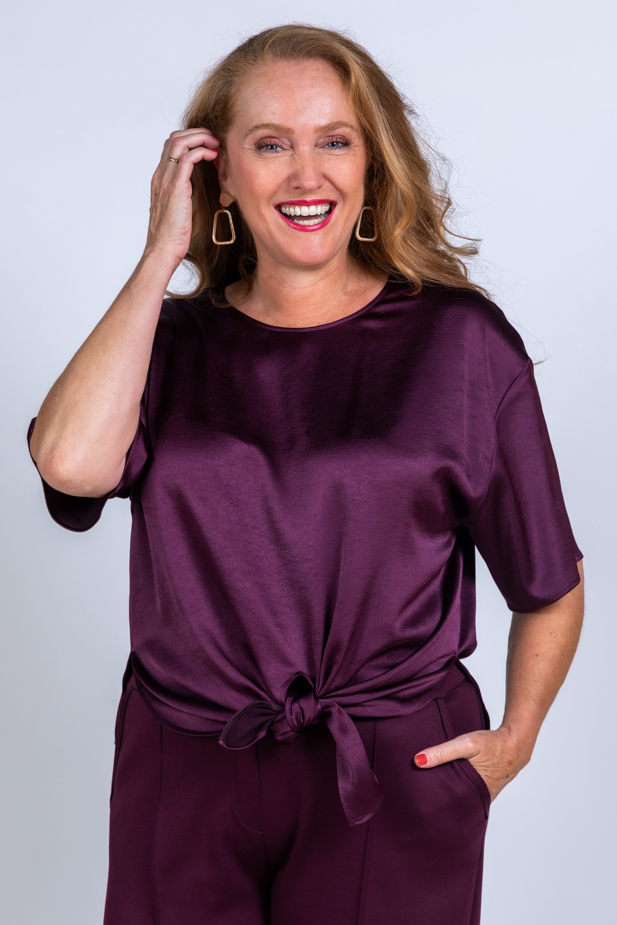 Top met strik - Burgundy