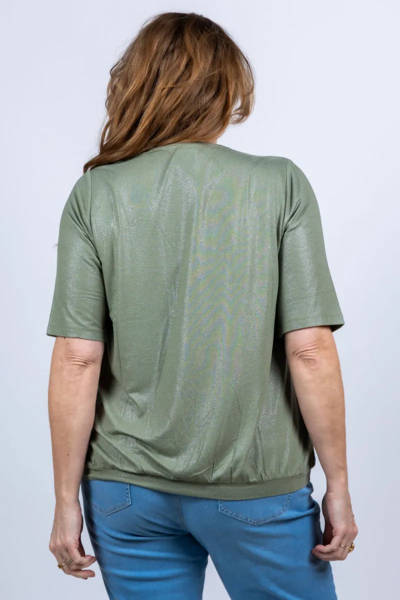 VIA APPIA DUE VIA APPIA DUE 2611487 VIA APPIA DUE 2611487 Shirt met V-hals - Olijfgroen