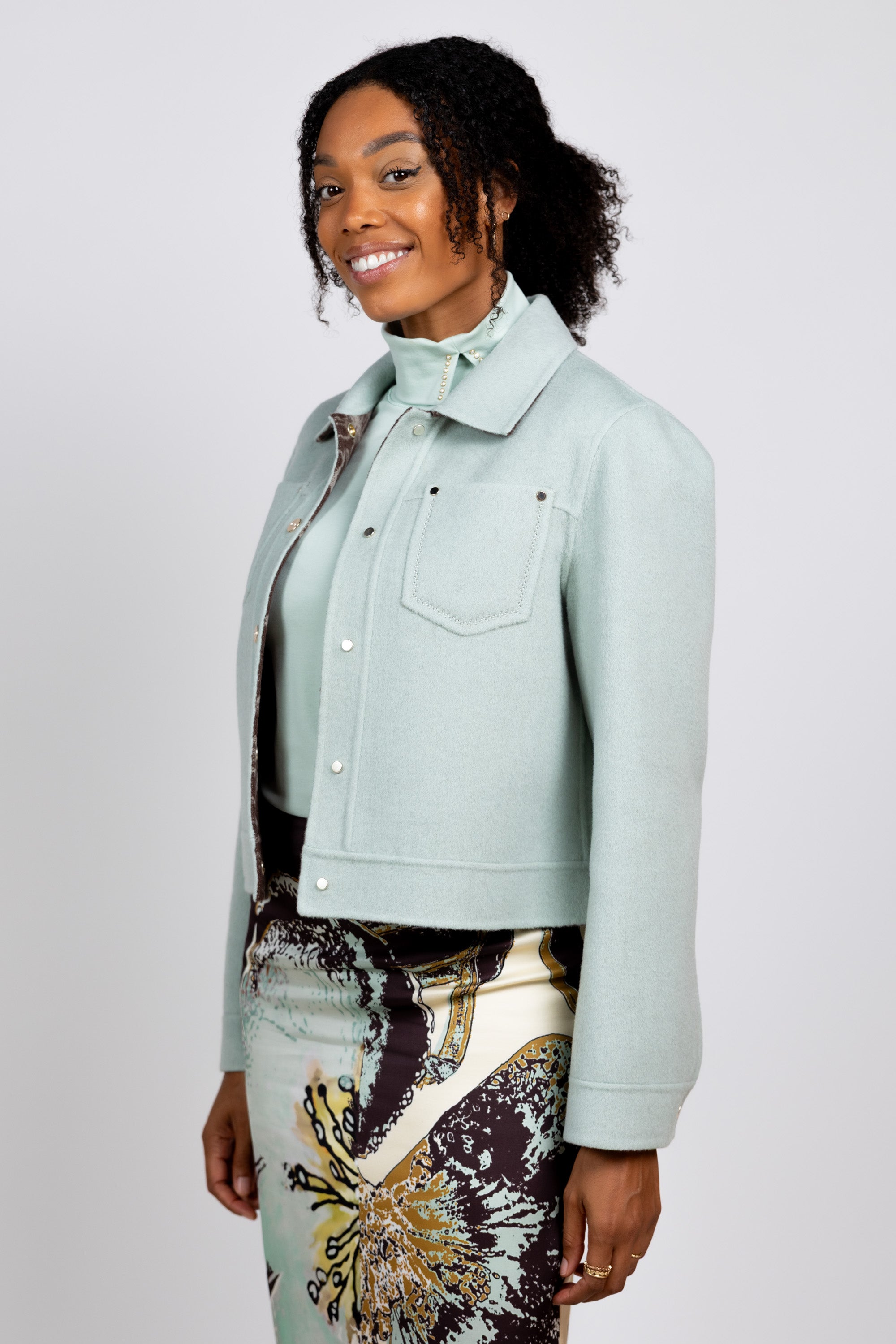 Reversible jasje - Mint