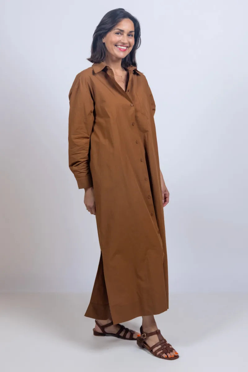 SUNCOO SUNCOO CAST SUNCOO CAST Maxi blousejurk - Cognac