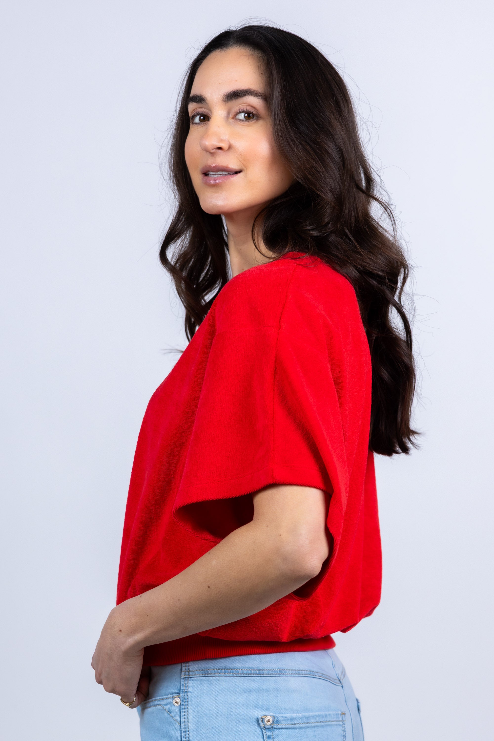 Trui met korte mouwen - Rood
