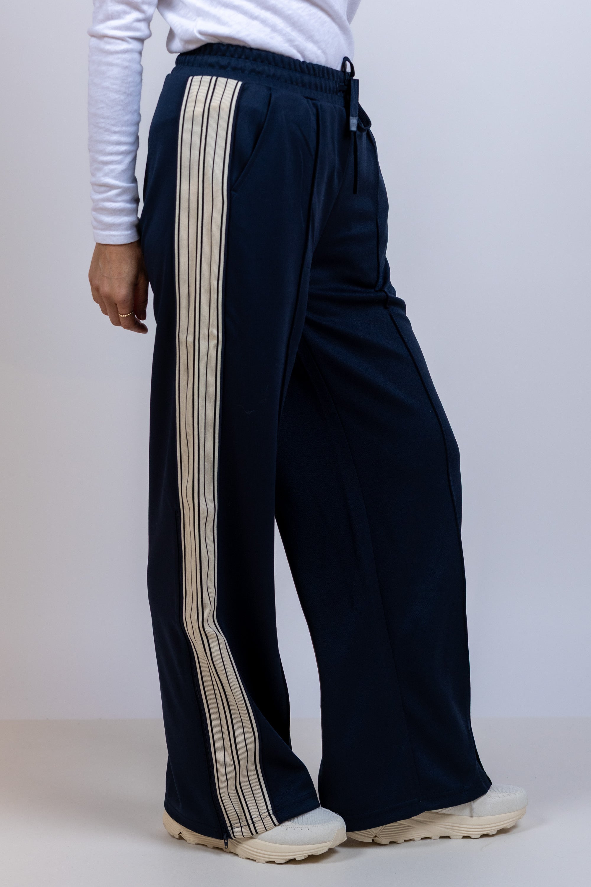 Wijde broek met strepen - Marine