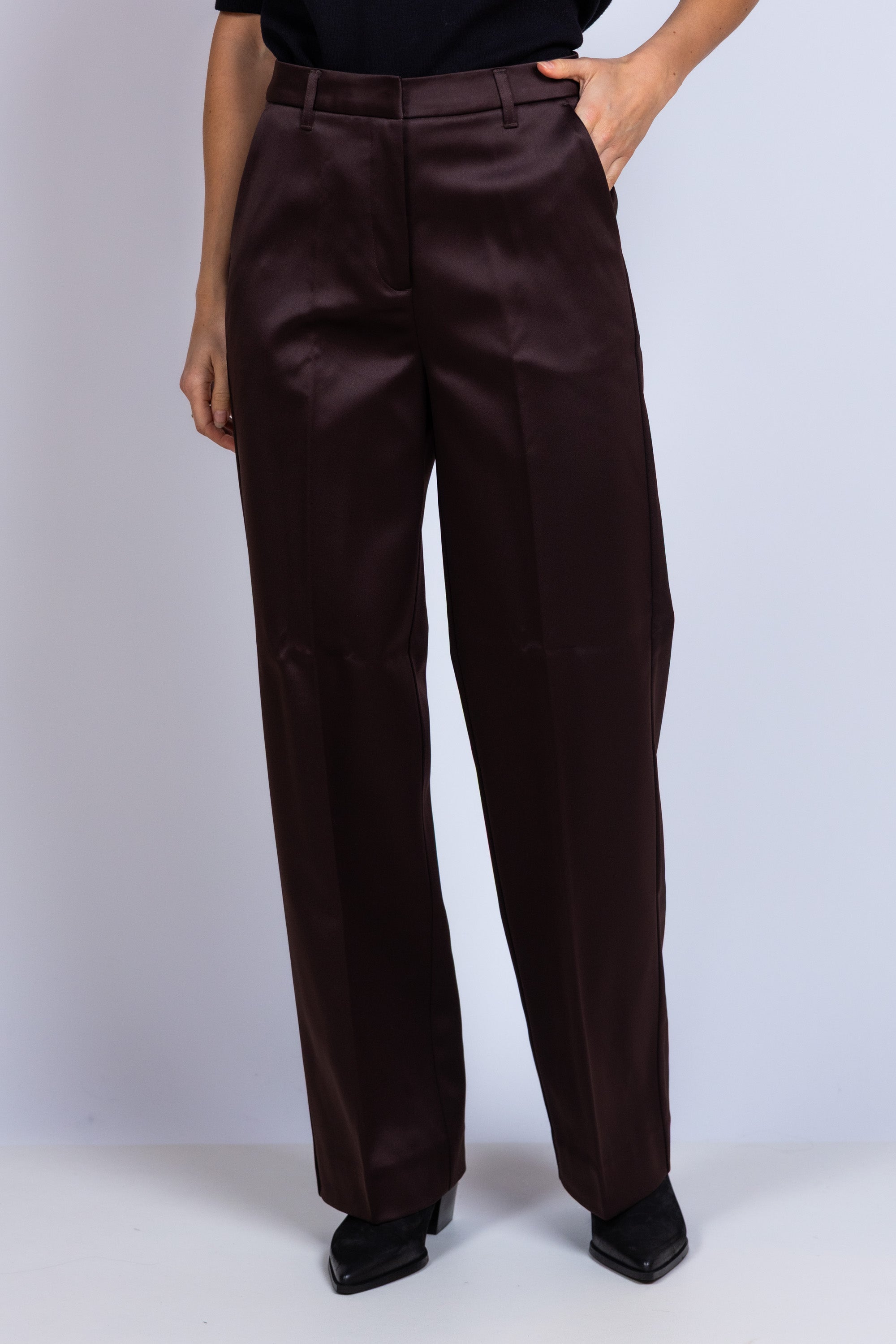 Broek met rechte pijpen - Bruin