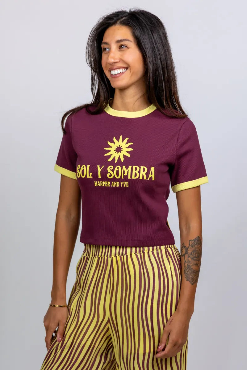 HARPER & YVE HARPER & YVE HS6Y309 T-shirt met print - Burgundy