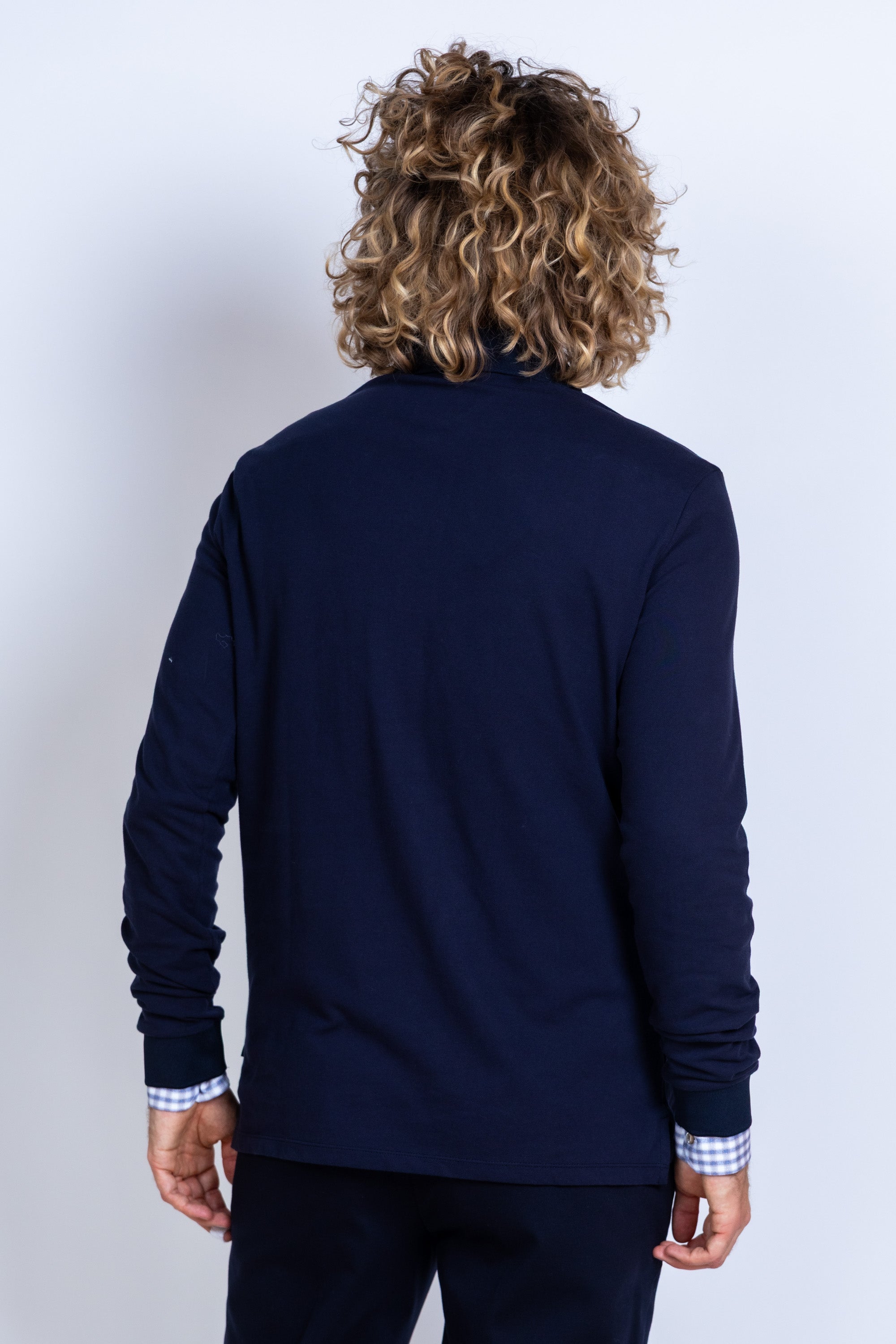 Polo met lange mouwen - Marine