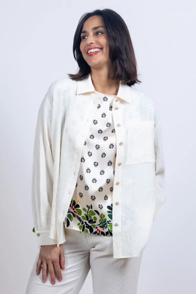 MARCCAIN COLLECTIE Blouse met borstzak - Ecru