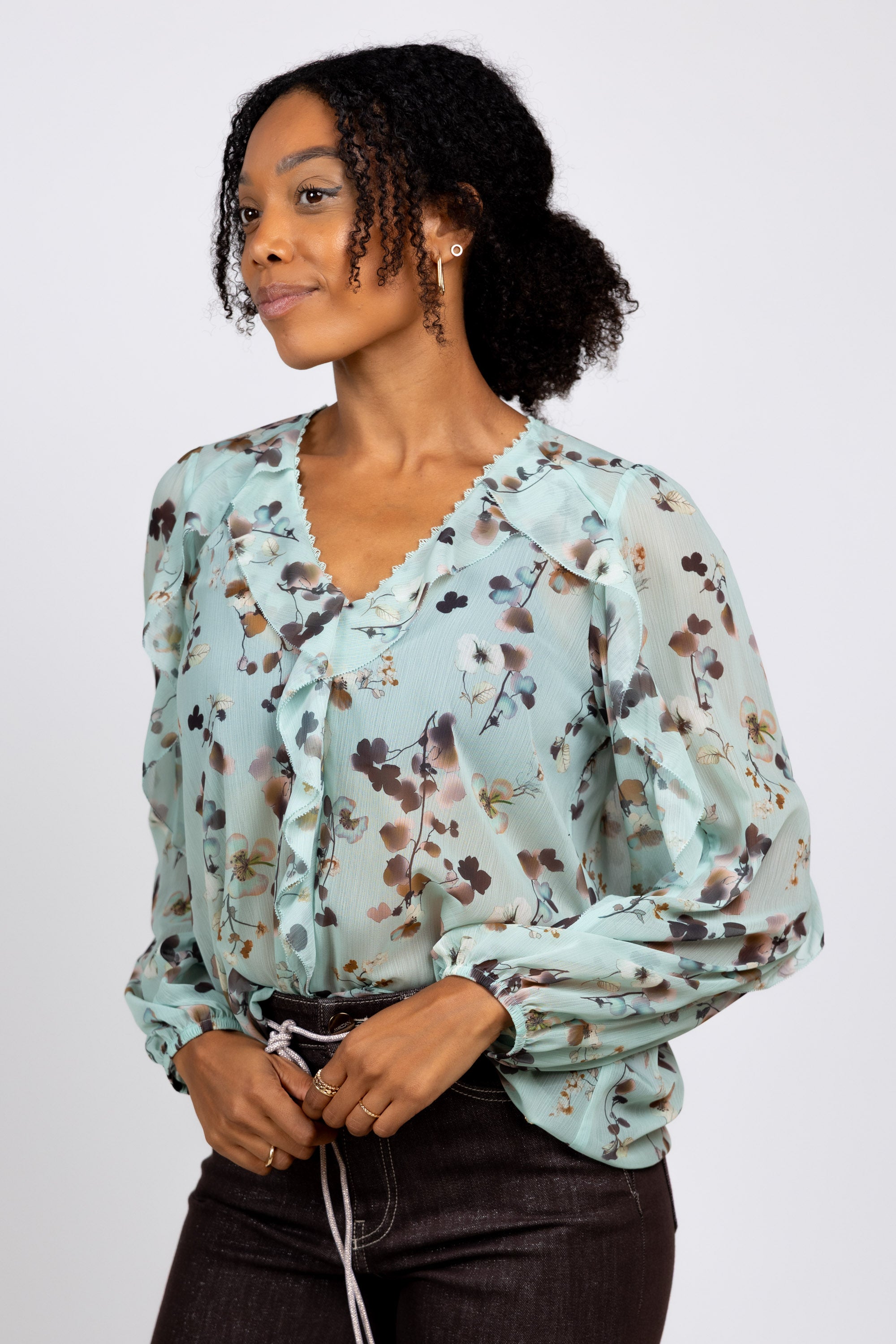 Blouse met print - Mint