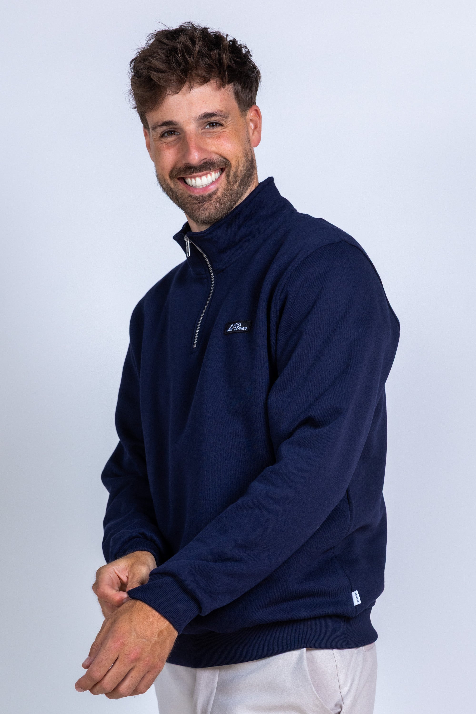 Sweater met rits - Marine