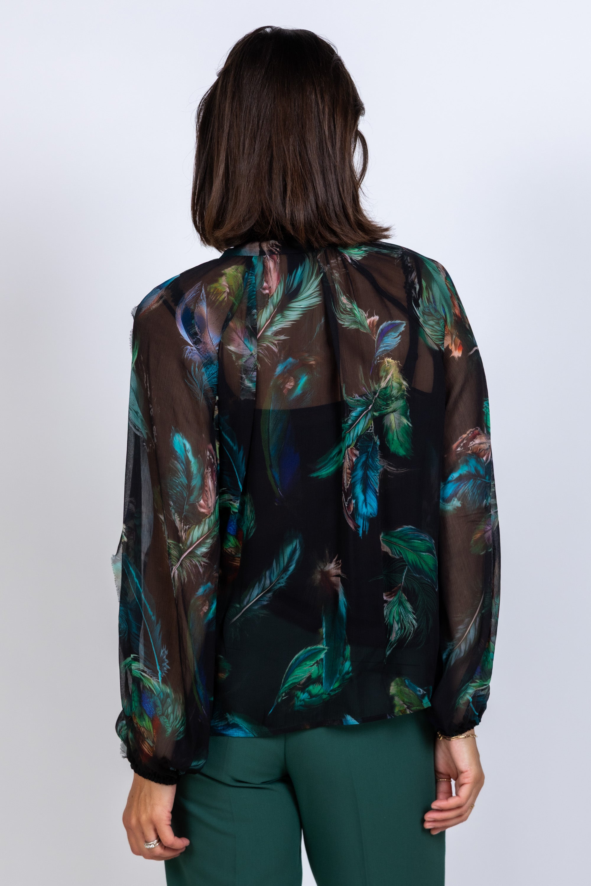 Blouse met strik - Zwart