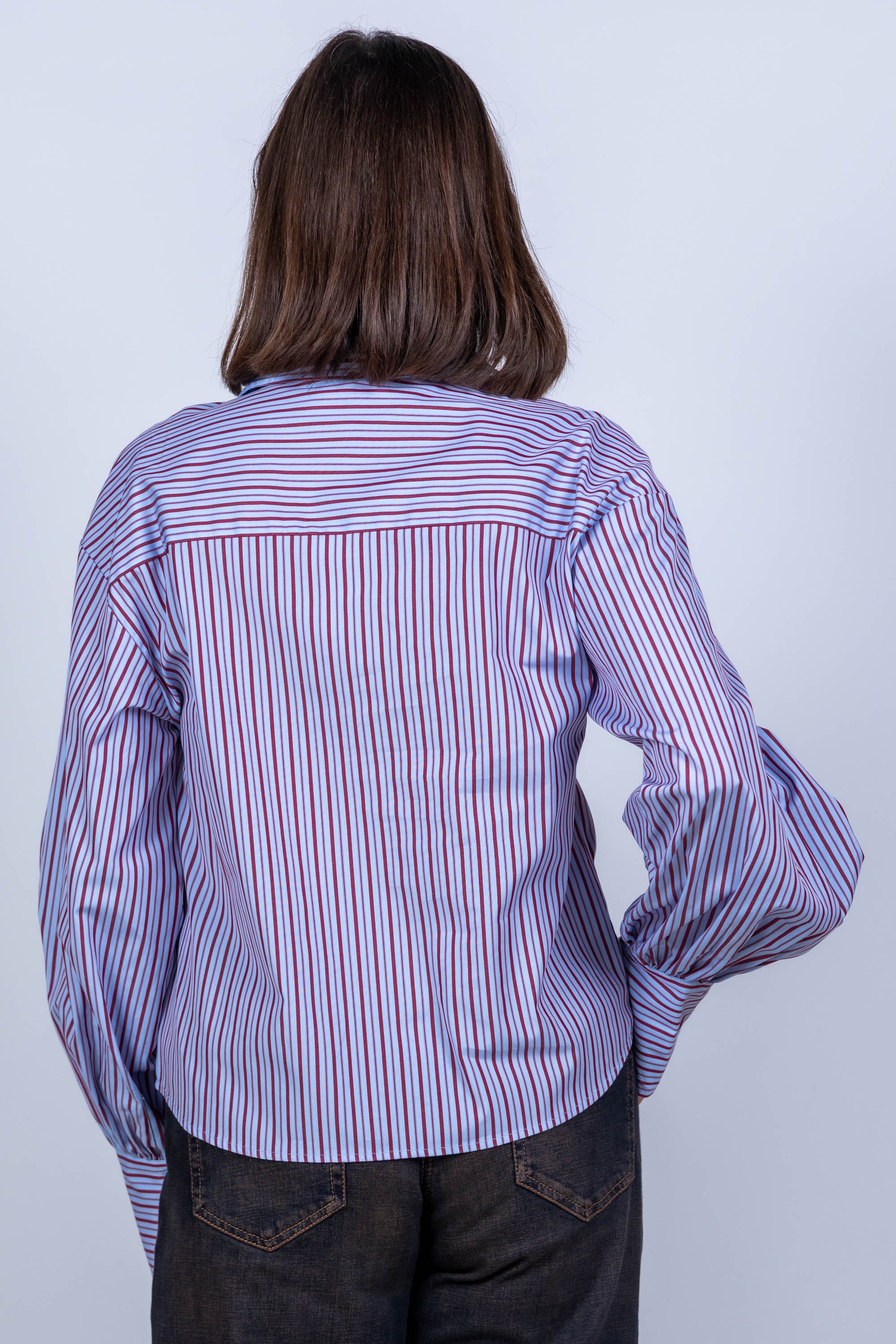 Blouse met strepen - Bleu