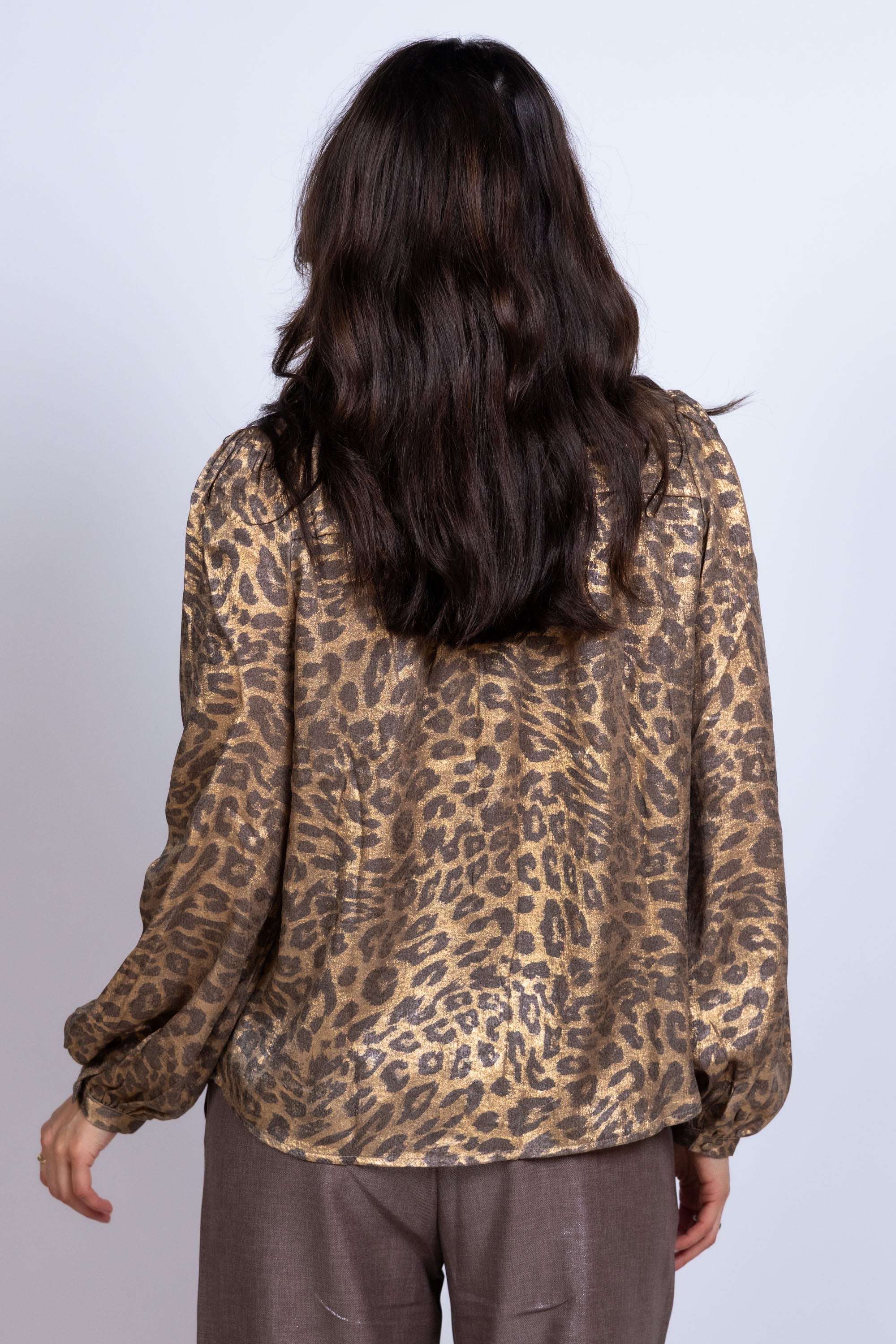 Blouse met dessin - Goud