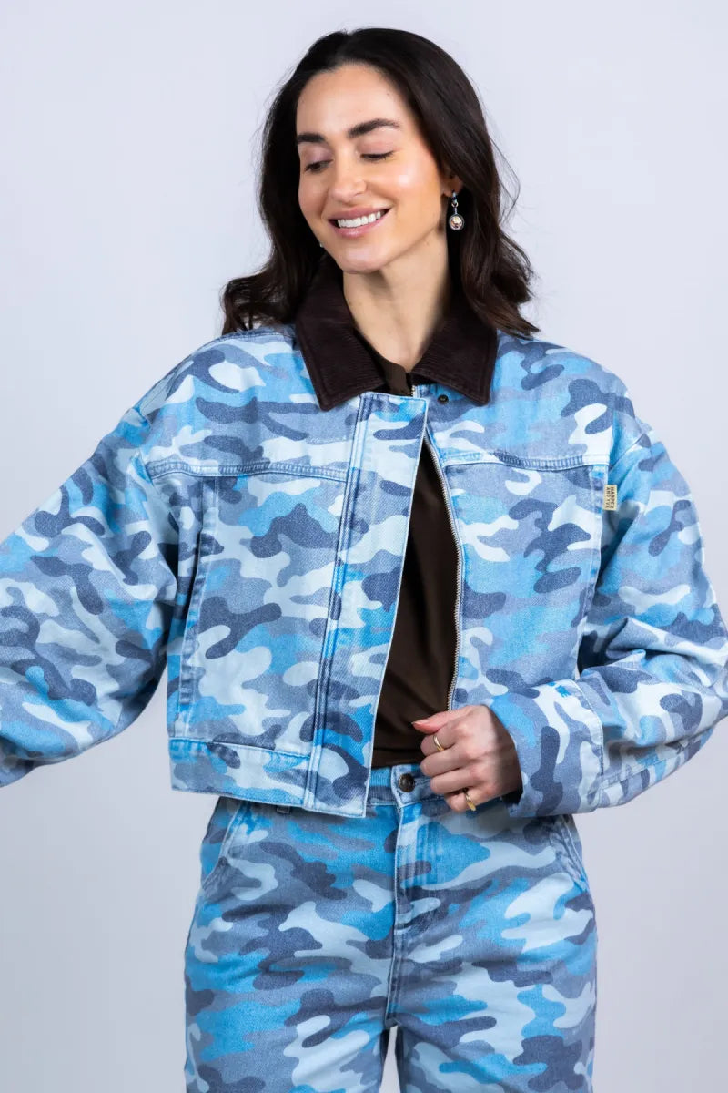 HARPER & YVE HARPER & YVE SS6D201 Jasje met camouflageprint - Bleu