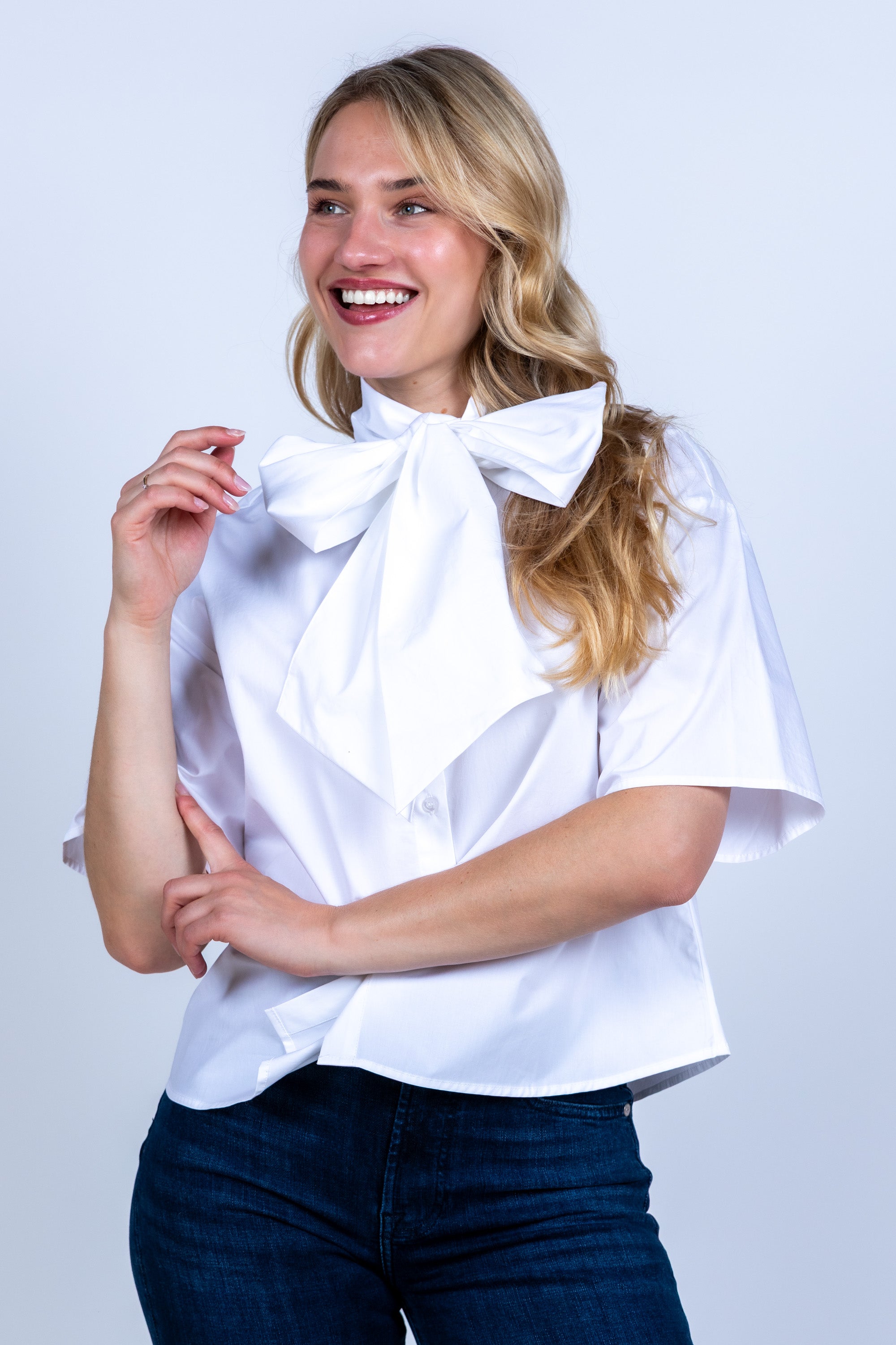 Blouse met strik - Wit