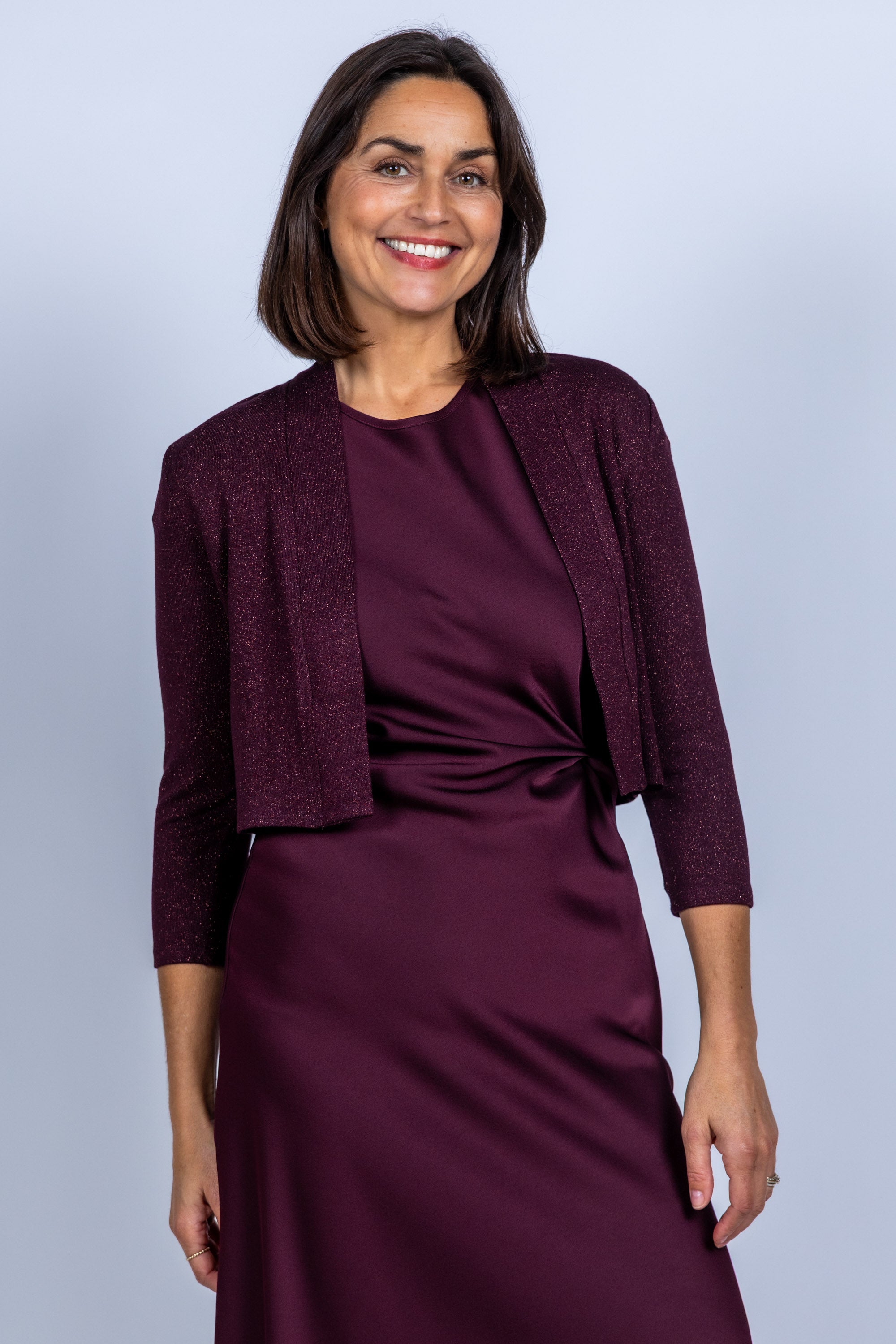 Vestje met glitters - Burgundy