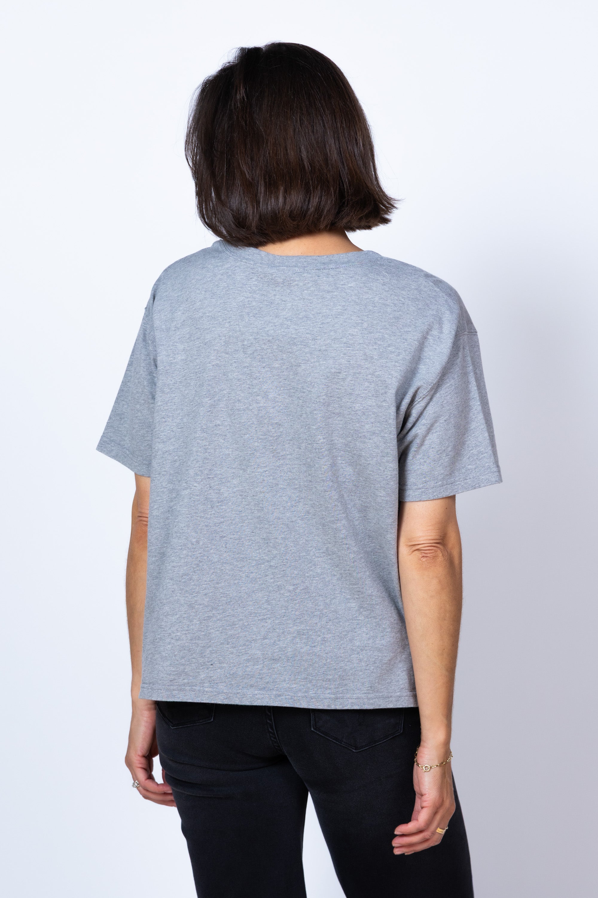 T-shirt met ronde hals - Lichtgrijs