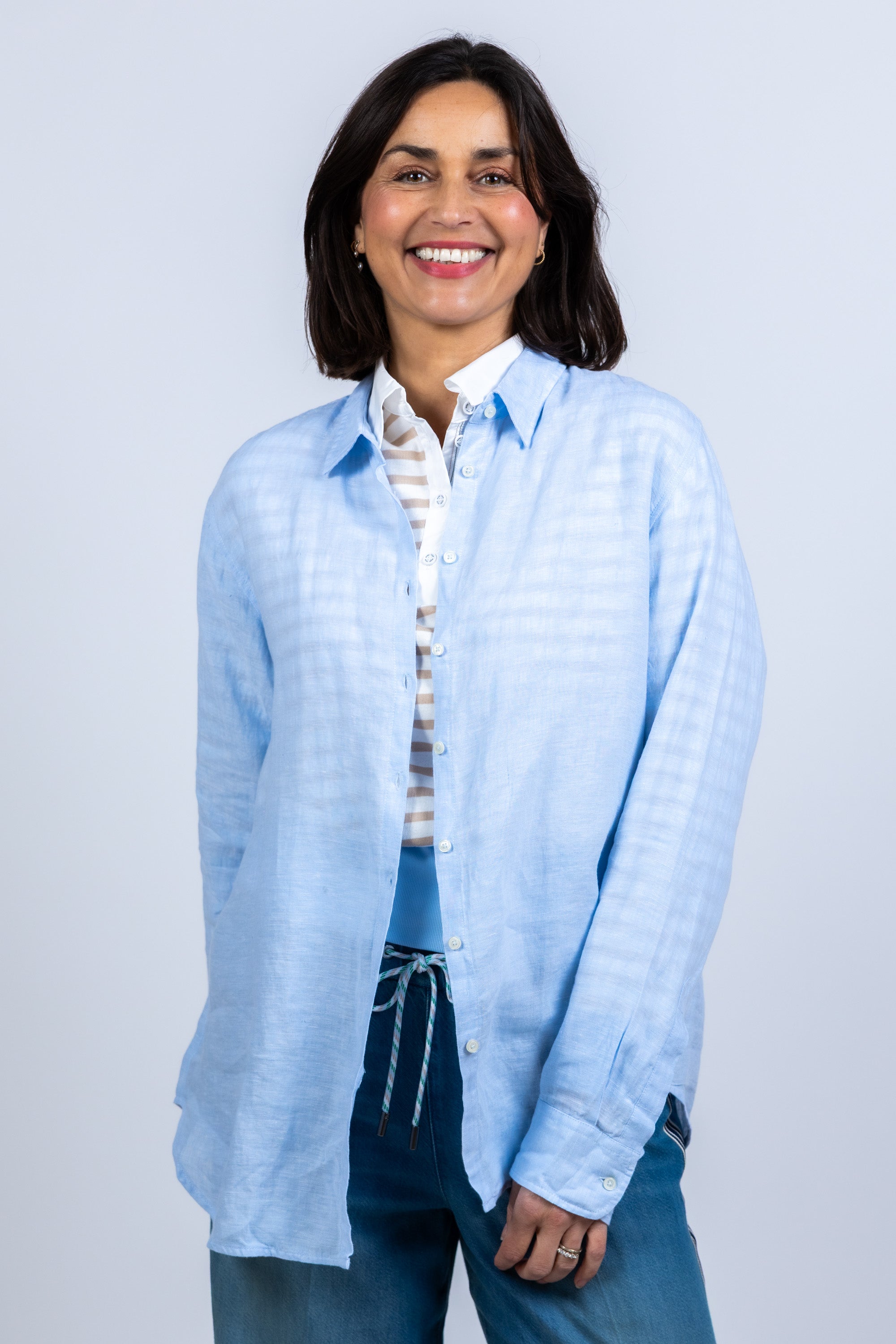 Blouse met knopen - Bleu