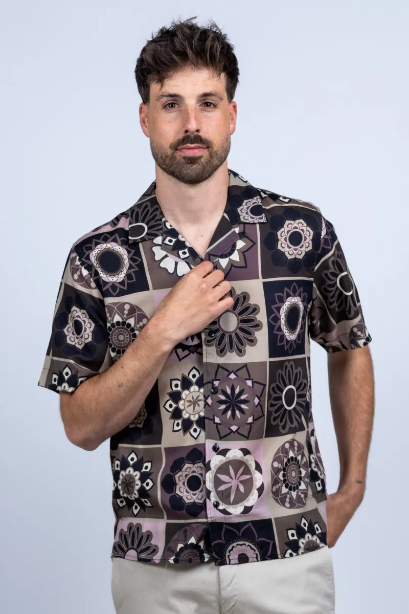 DSTREZZED DSTREZZED 311517 Shirt met print - Mauve/aubergine