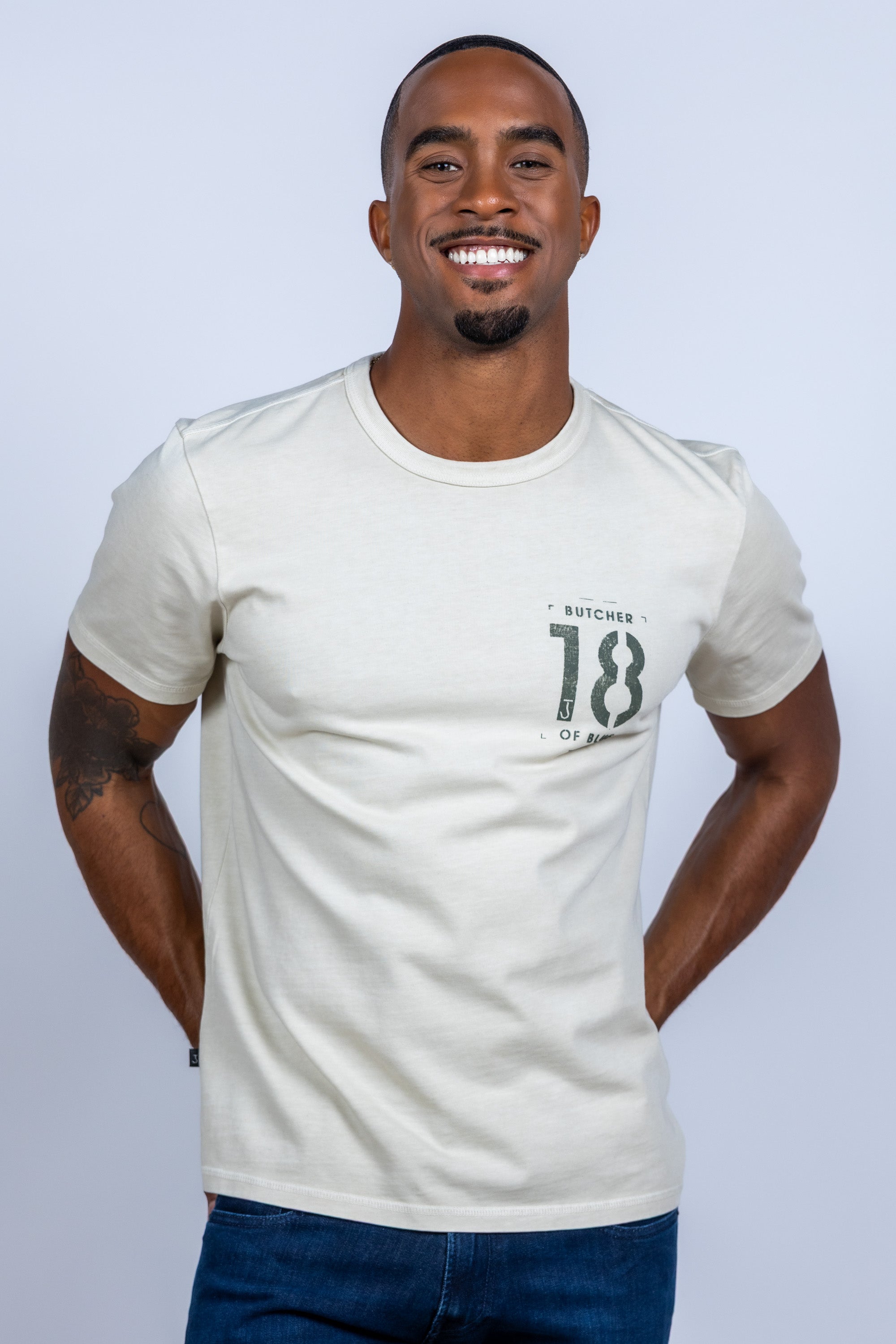 T-shirt met print - Beige