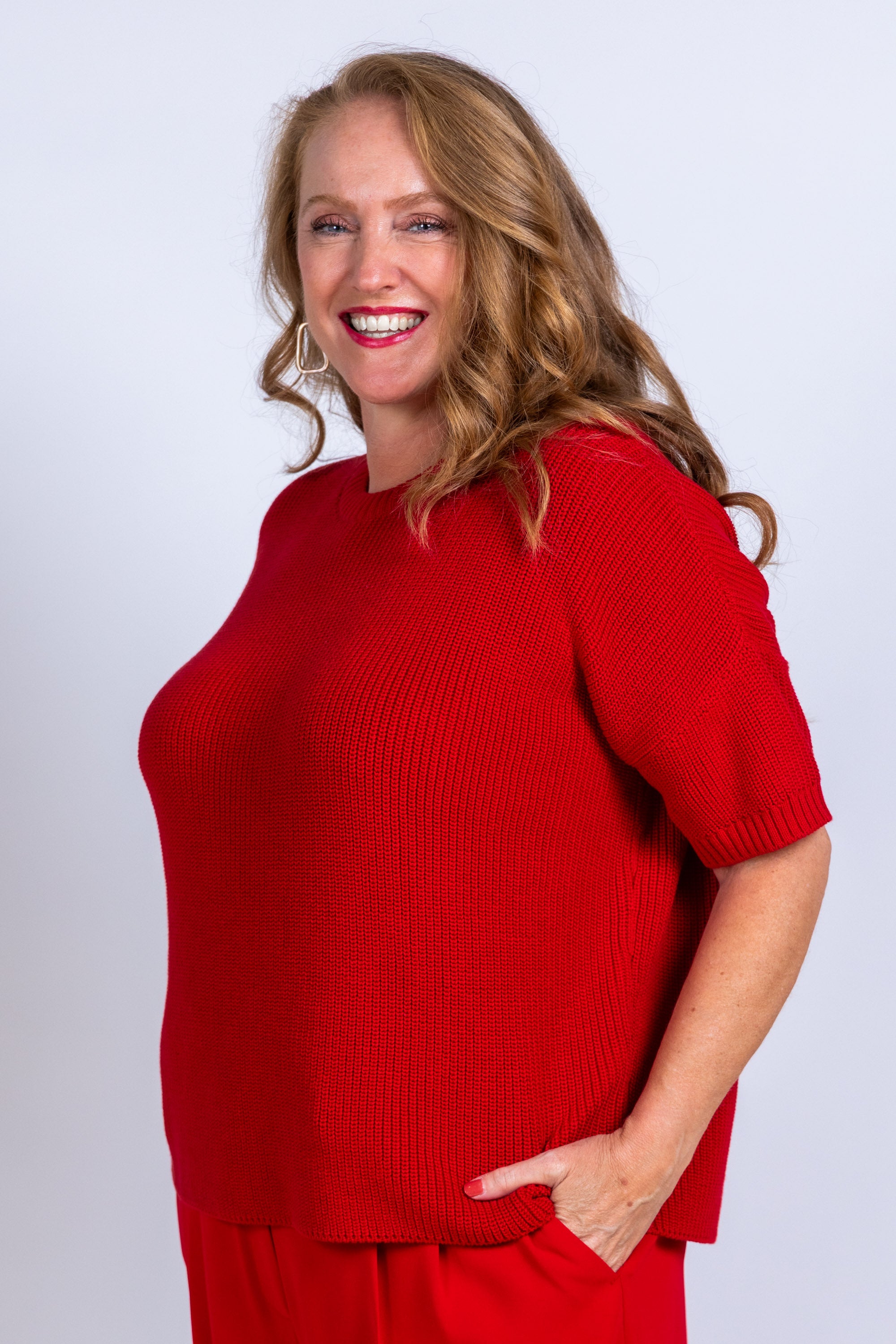Trui met korte mouwen - Rood