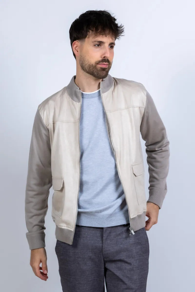 GENTILUOMO GENTILUOMO K4173-263 GENTILUOMO K4173-263 Jasje met rits - Licht taupe
