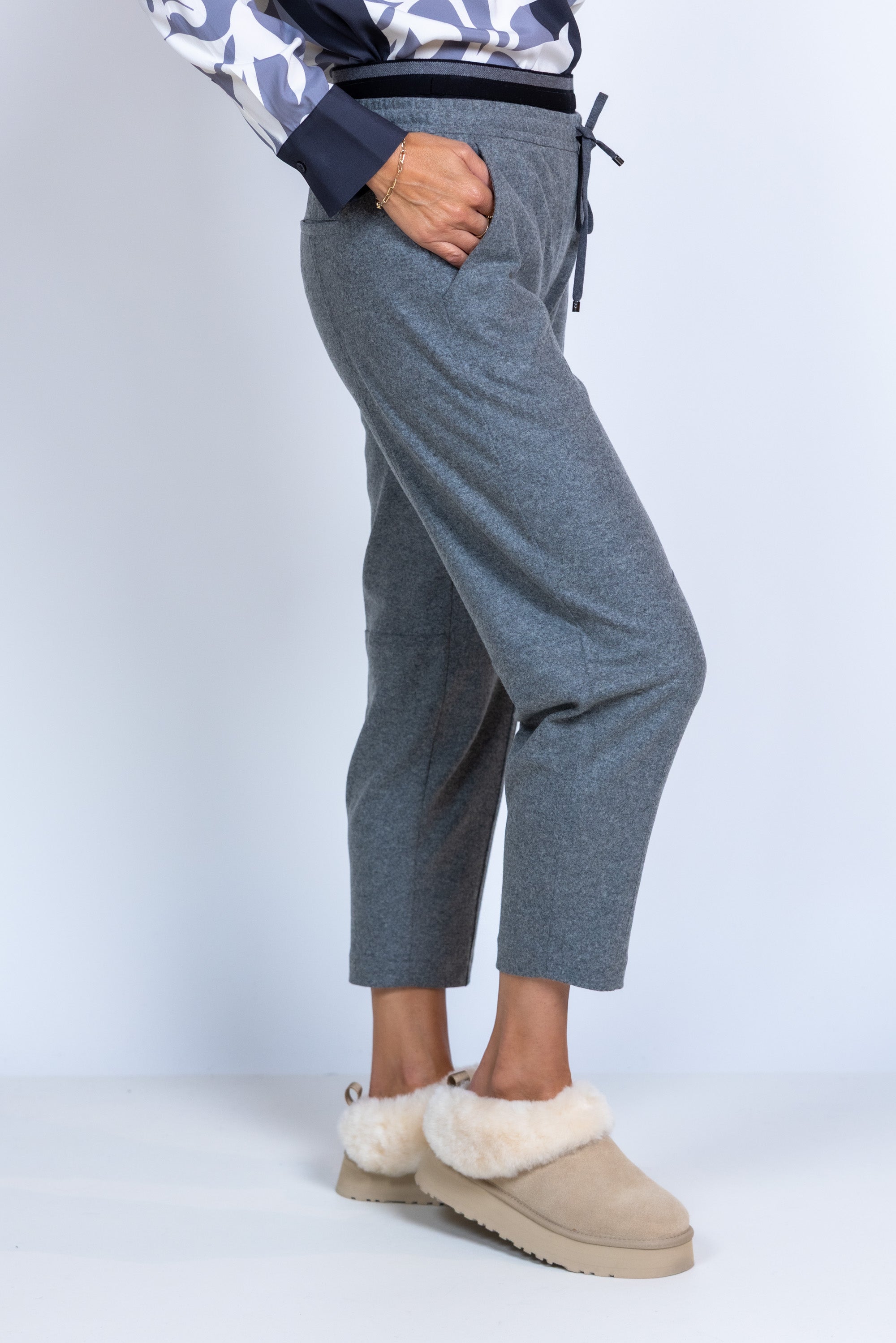 Broek met koord - Middengrijs