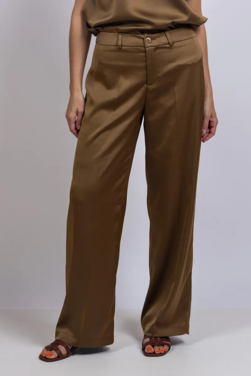 XANDRES XANDRES puko XANDRES puko Wijde pantalon - Bronsbruin