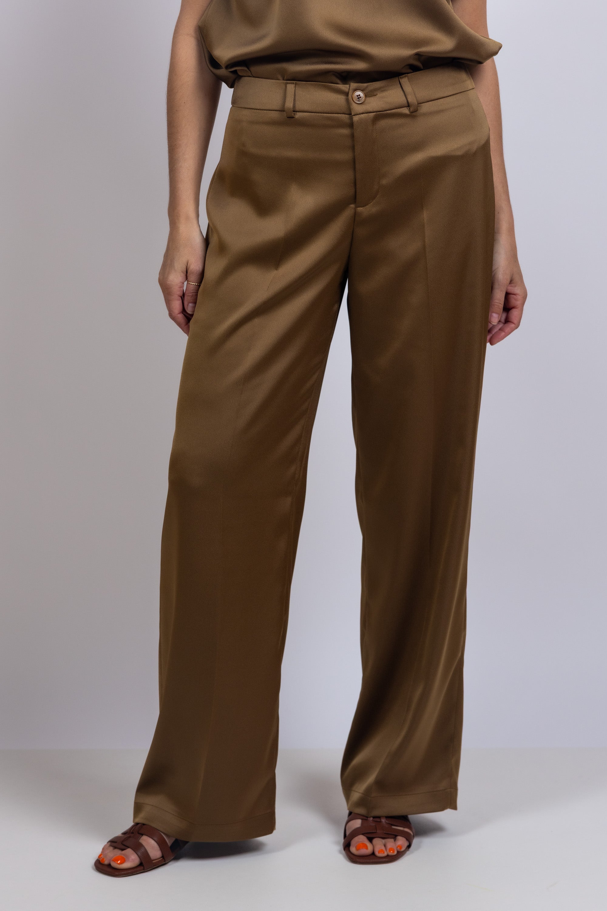 Wijde pantalon - Bronsbruin